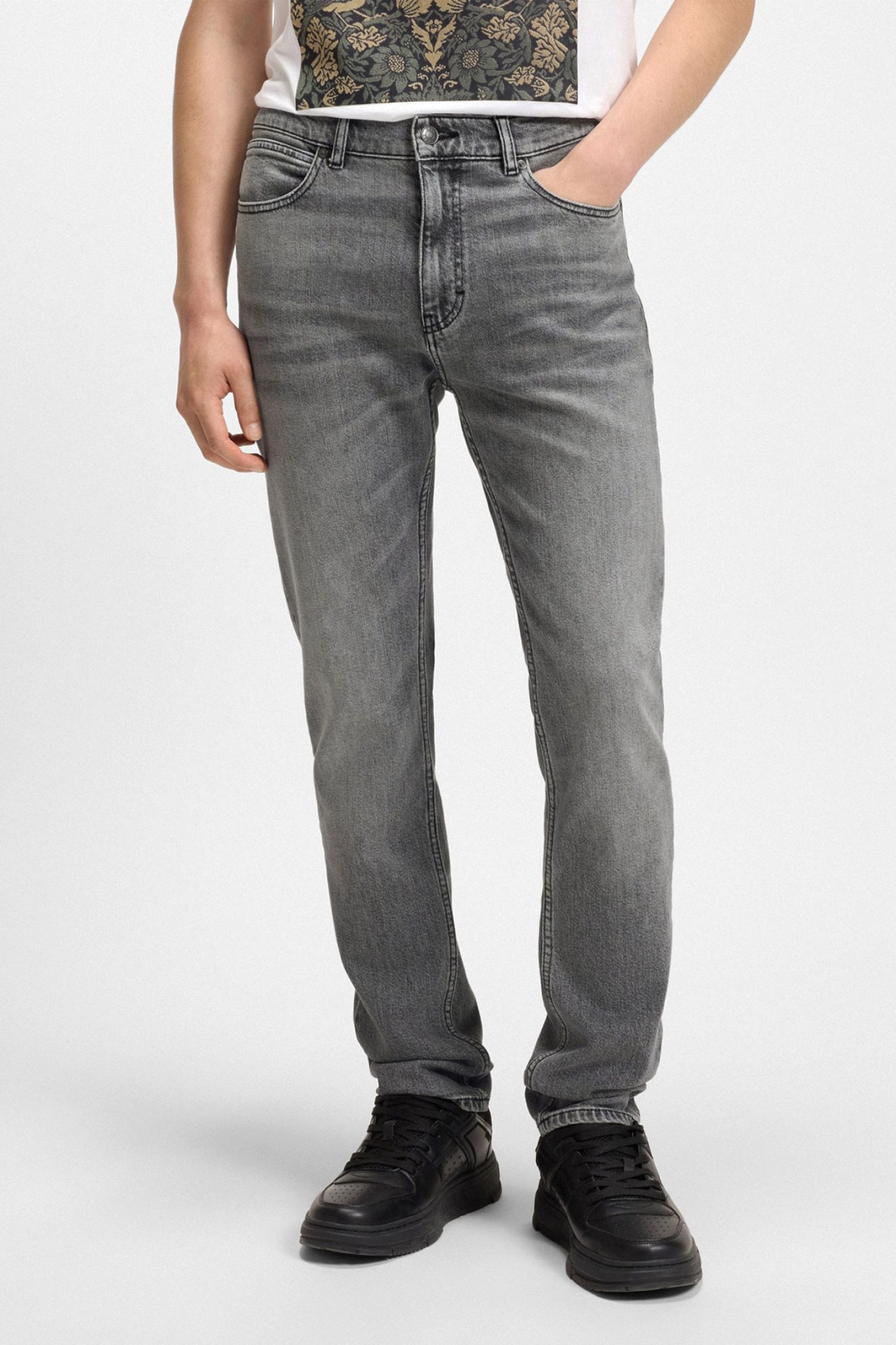 HUGO ΠΑΝΤΕΛΟΝΙ JEANS 708 SLIM FIT ΓΚΡΙ φωτογραφία