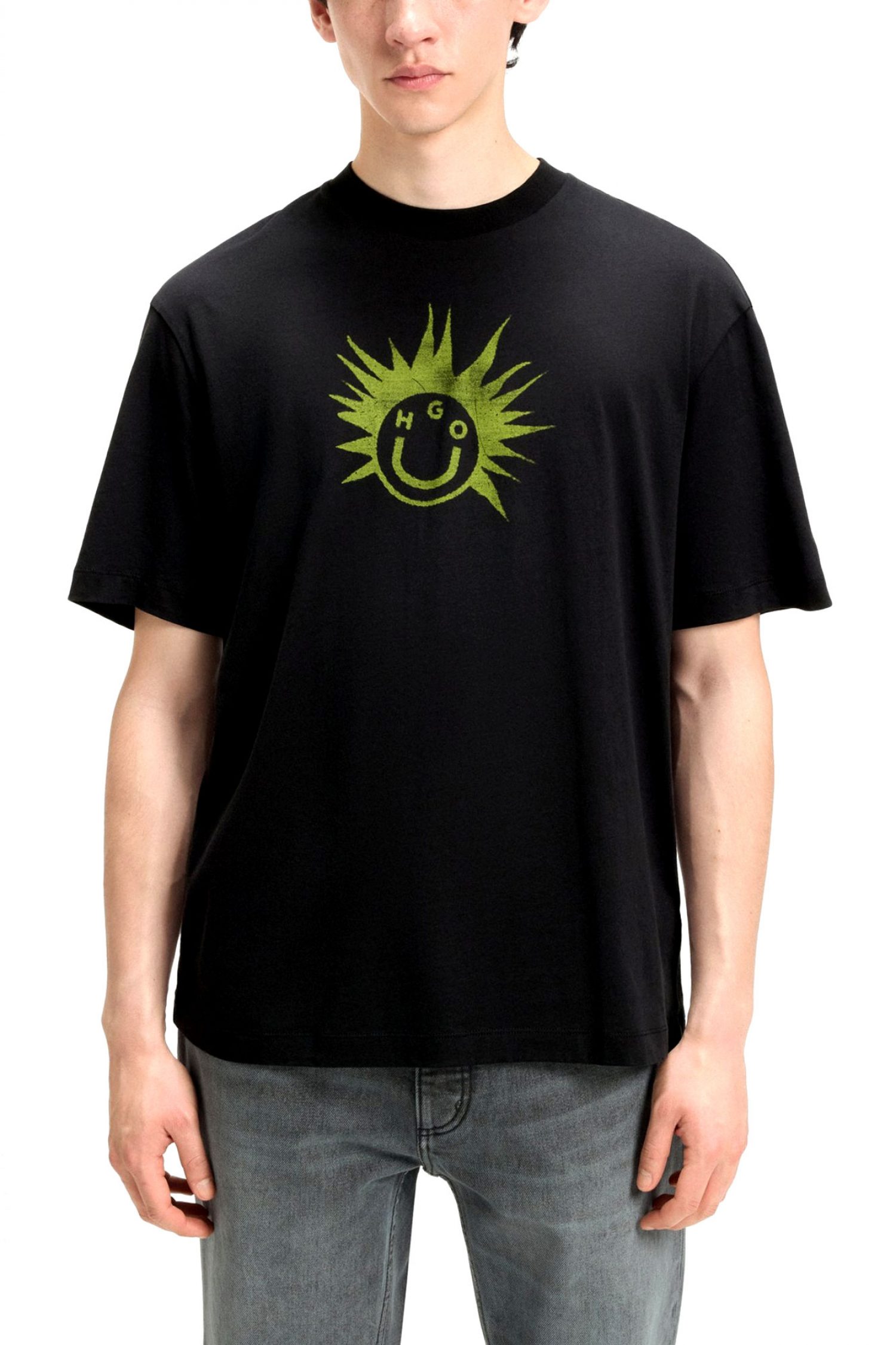 HUGO BLUE Τ-SHIRT NUGIX ΜΑΥΡΟ