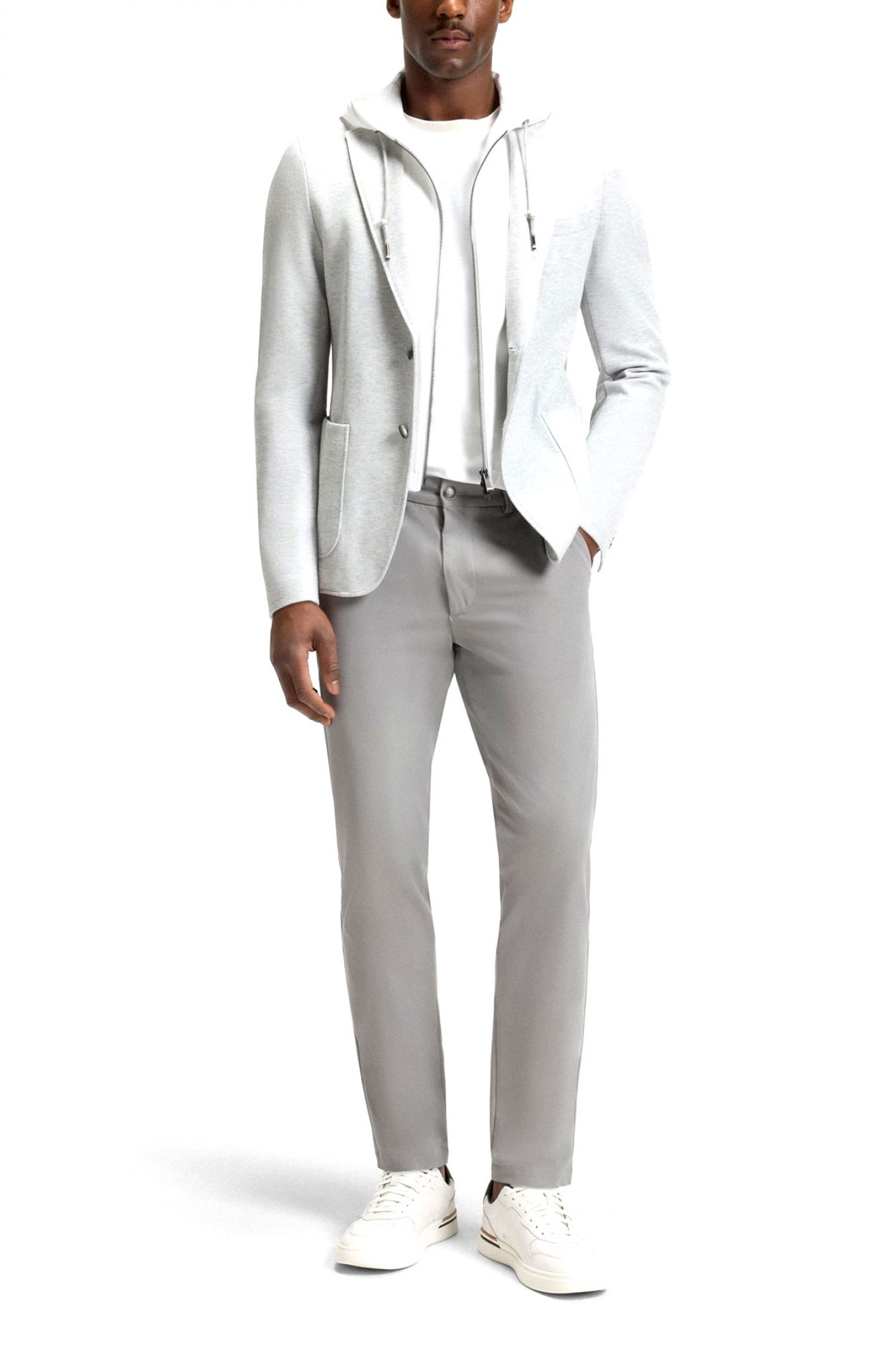 BOSS ΠΑΝΤΕΛΟΝΙ CHINO SLIM FIT P-KAITON1-ZIP ΓΚΡΙ φωτογραφία