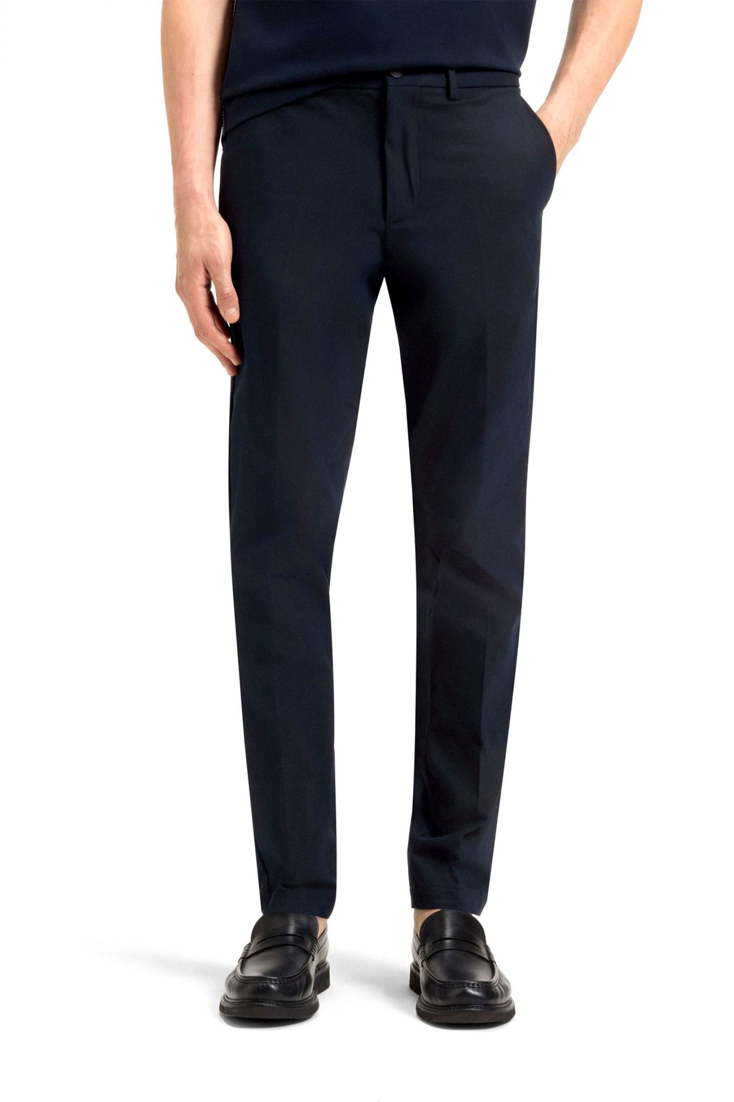 BOSS ΠΑΝΤΕΛΟΝΙ CHINO SLIM FIT P-KAITON1-ZIP ΜΠΛΕ