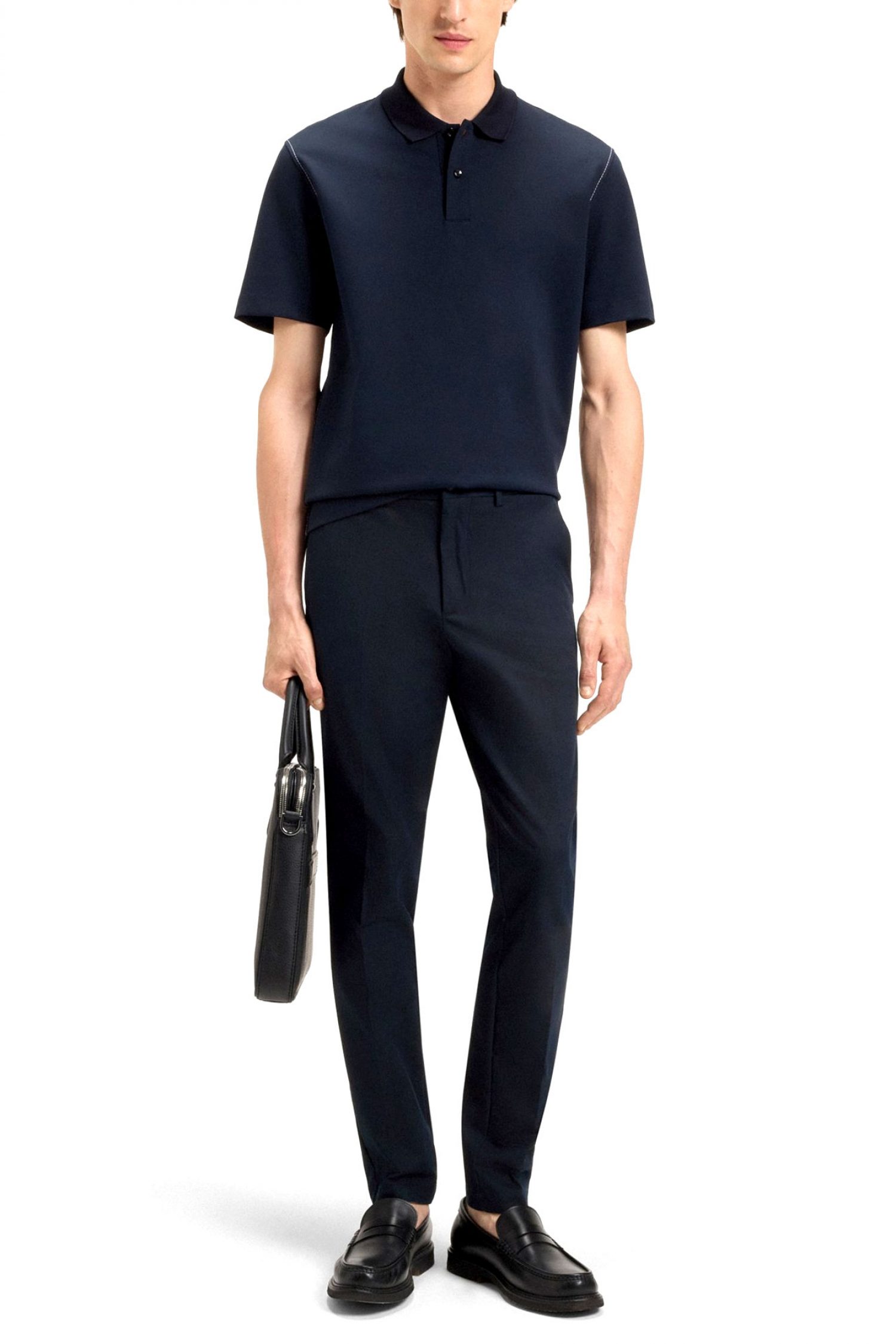 BOSS ΠΑΝΤΕΛΟΝΙ CHINO SLIM FIT P-KAITON1-ZIP ΜΠΛΕ