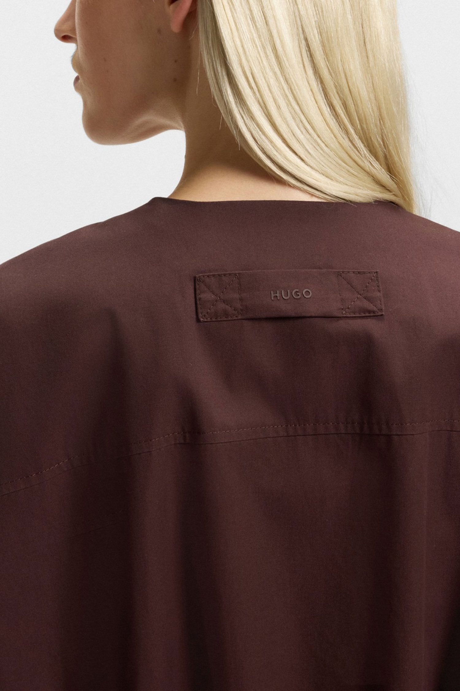 HUGO ΑΜΑΝΙΚΟ AZELDA-1 RELAXED FIT ΤΣΕΠΕΣ ΣΚΟΥΡΟ ΚΑΦΕ φωτογραφία