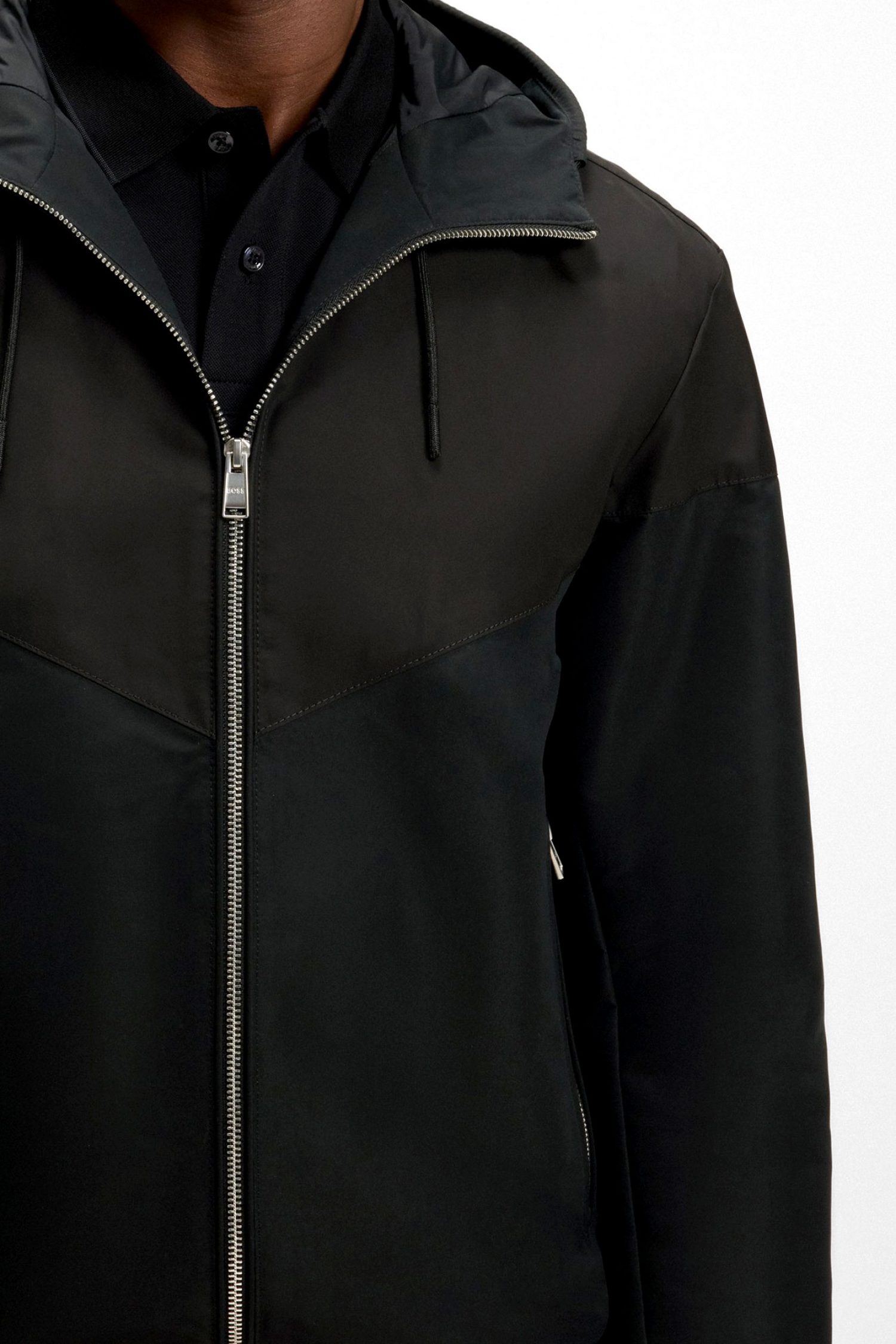 BOSS ΜΠΟΥΦΑΝ JACKET HOODIE H-CIRENO4 ΜΑΥΡΟ φωτογραφία