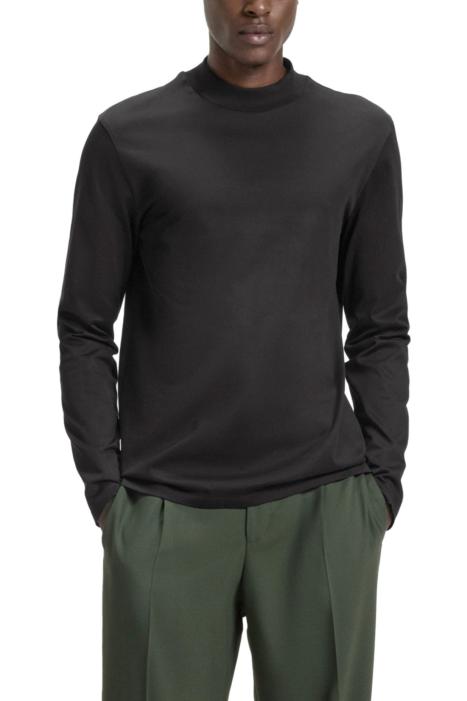 HUGO T-SHIRT DIMERSOLO ΜΑΥΡΟ