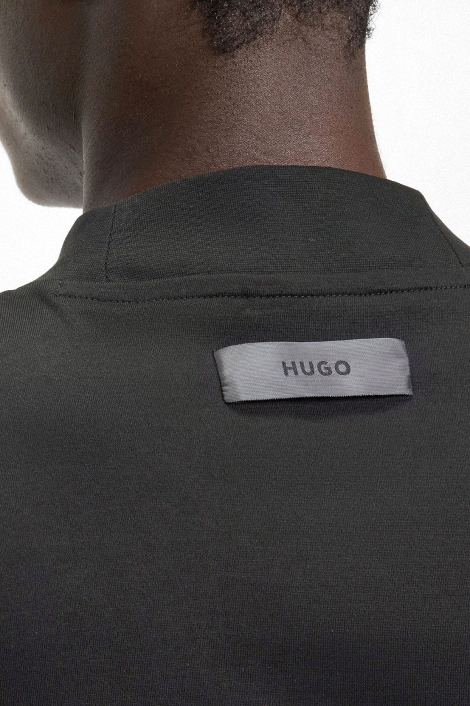 HUGO T-SHIRT DIMERSOLO ΜΑΥΡΟ
