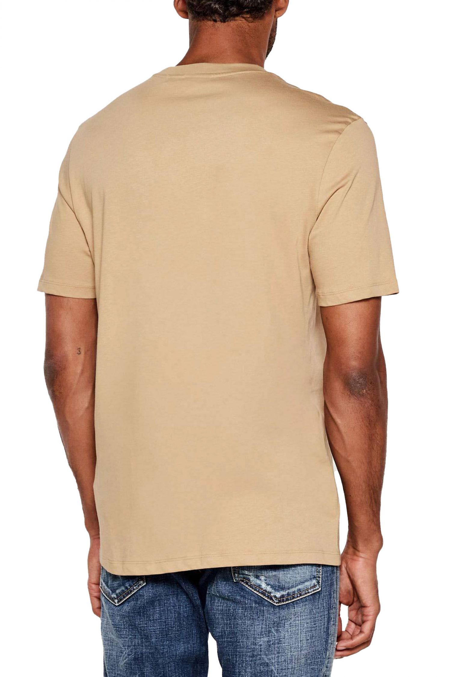 HUGO T-SHIRT DETERNI LOGO ΜΠΕΖ-ΜΑΥΡΟ