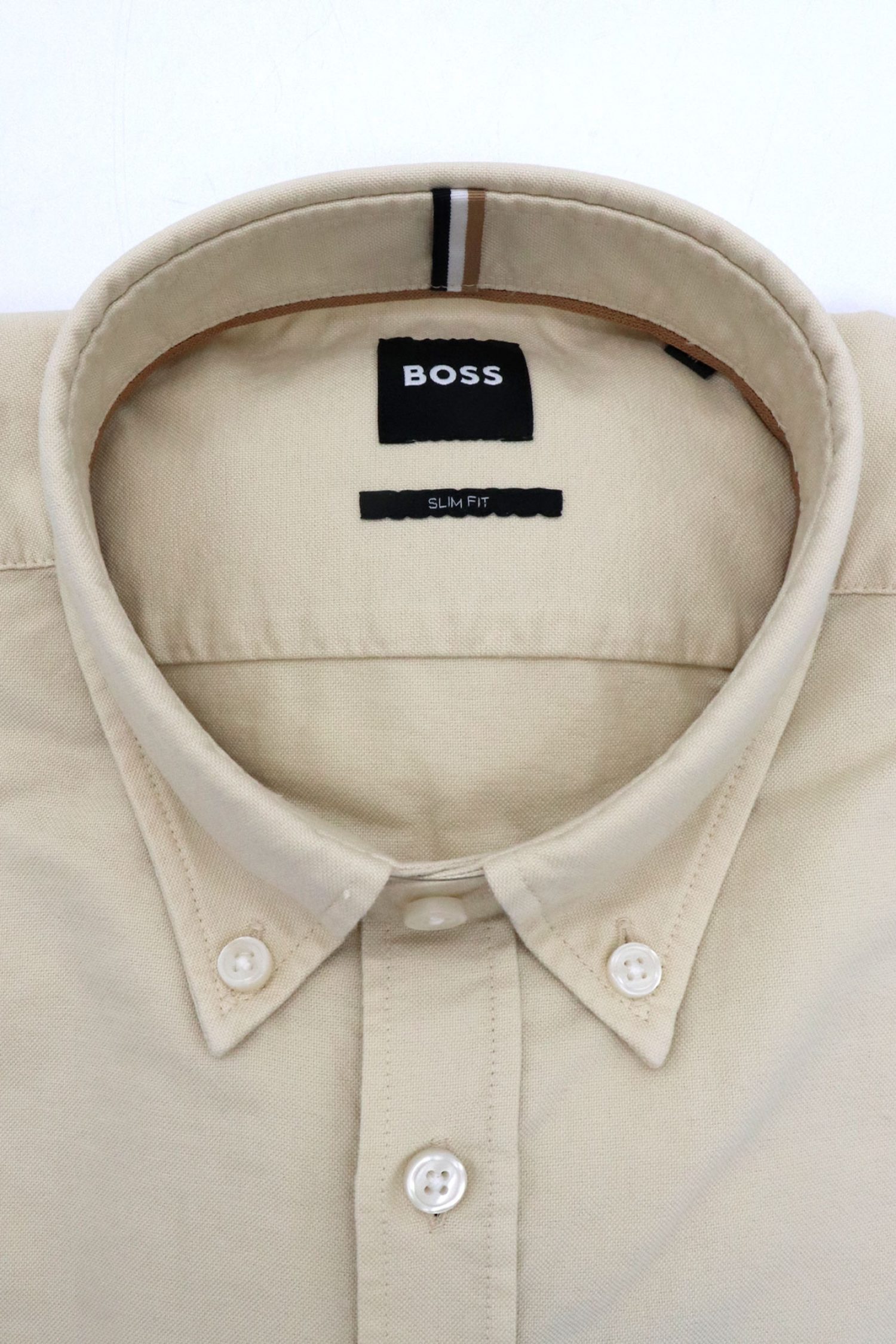 BOSS ΠΟΥΚΑΜΙΣΟ BUTTON DOWN SLIM FIT H-ROAN-BD-E-C1-253 ΕΚΡΟΥ