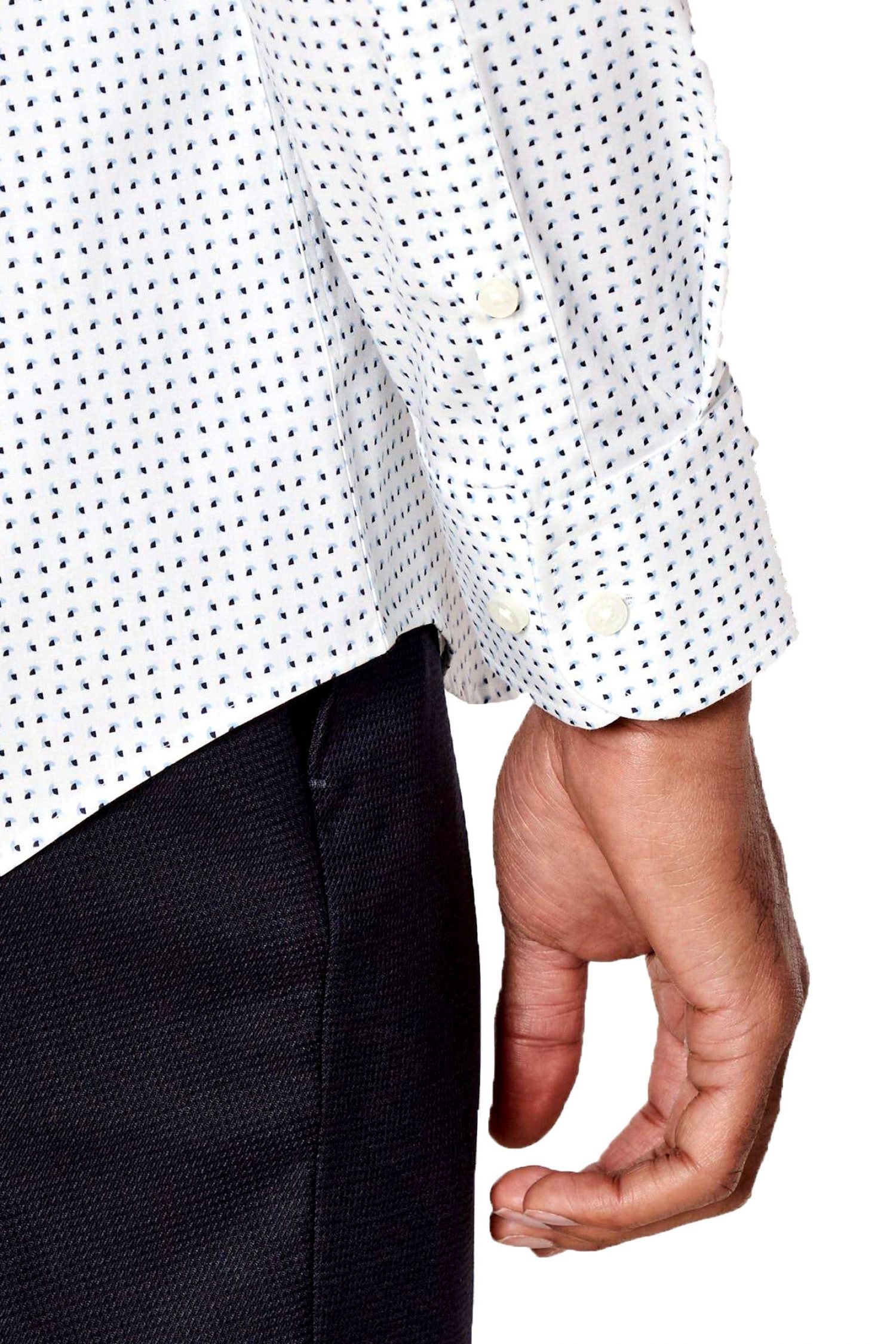 BOSS ΠΟΥΚΑΜΙΣΟ ΜΙΚΡΟΣΧΕΔΙΟ SLIM FIT H-HANK-KENT-C1-214 ΛΕΥΚΟ-ΠΡΑΣΙΝΟ