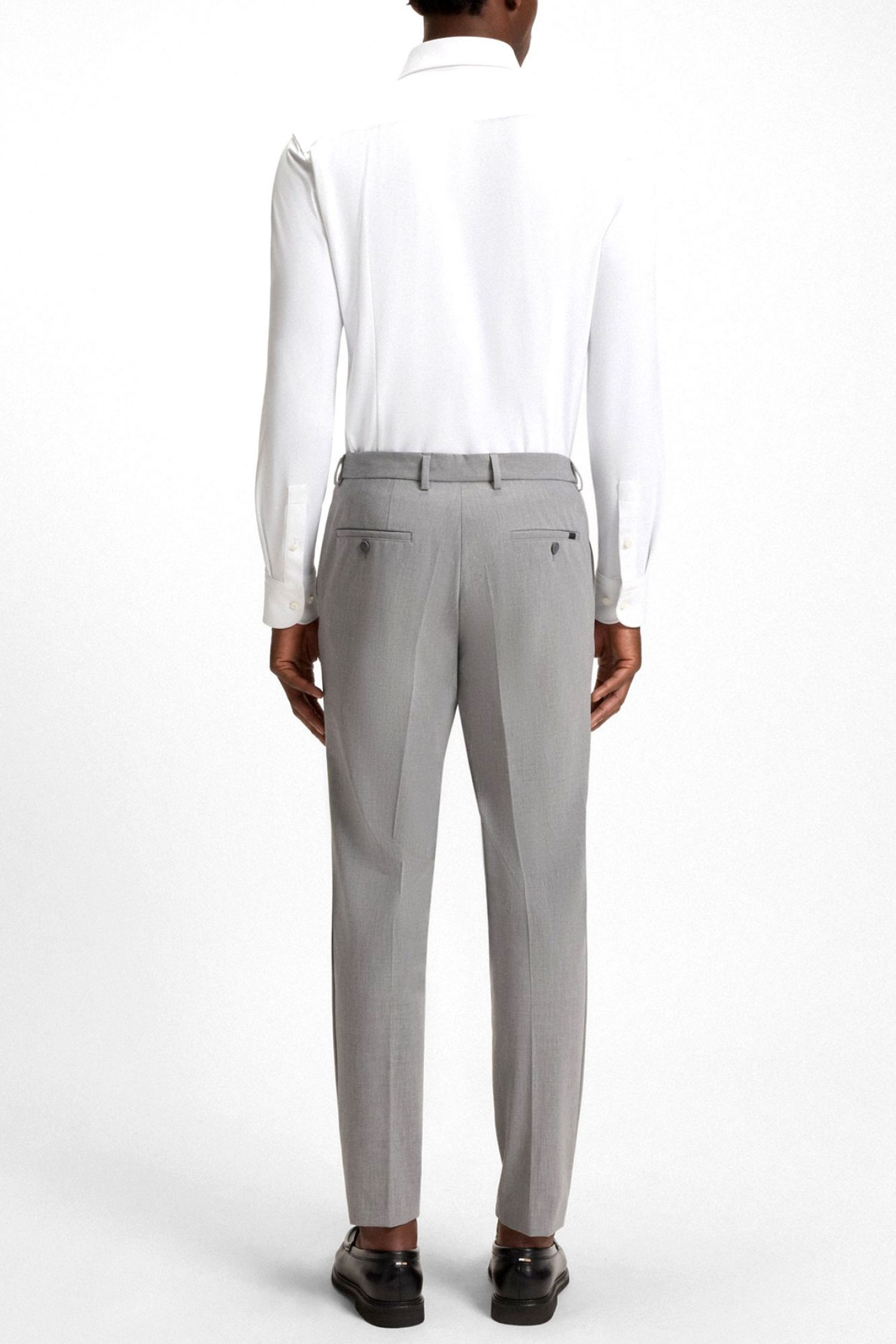 BOSS PERFORMANCE ΠΟΥΚΑΜΙΣΟ ΜΙΚΡΟΣΧΕΔΙΟ SLIM FIT P-ANK-KENT-C1-222 ΛΕΥΚΟ