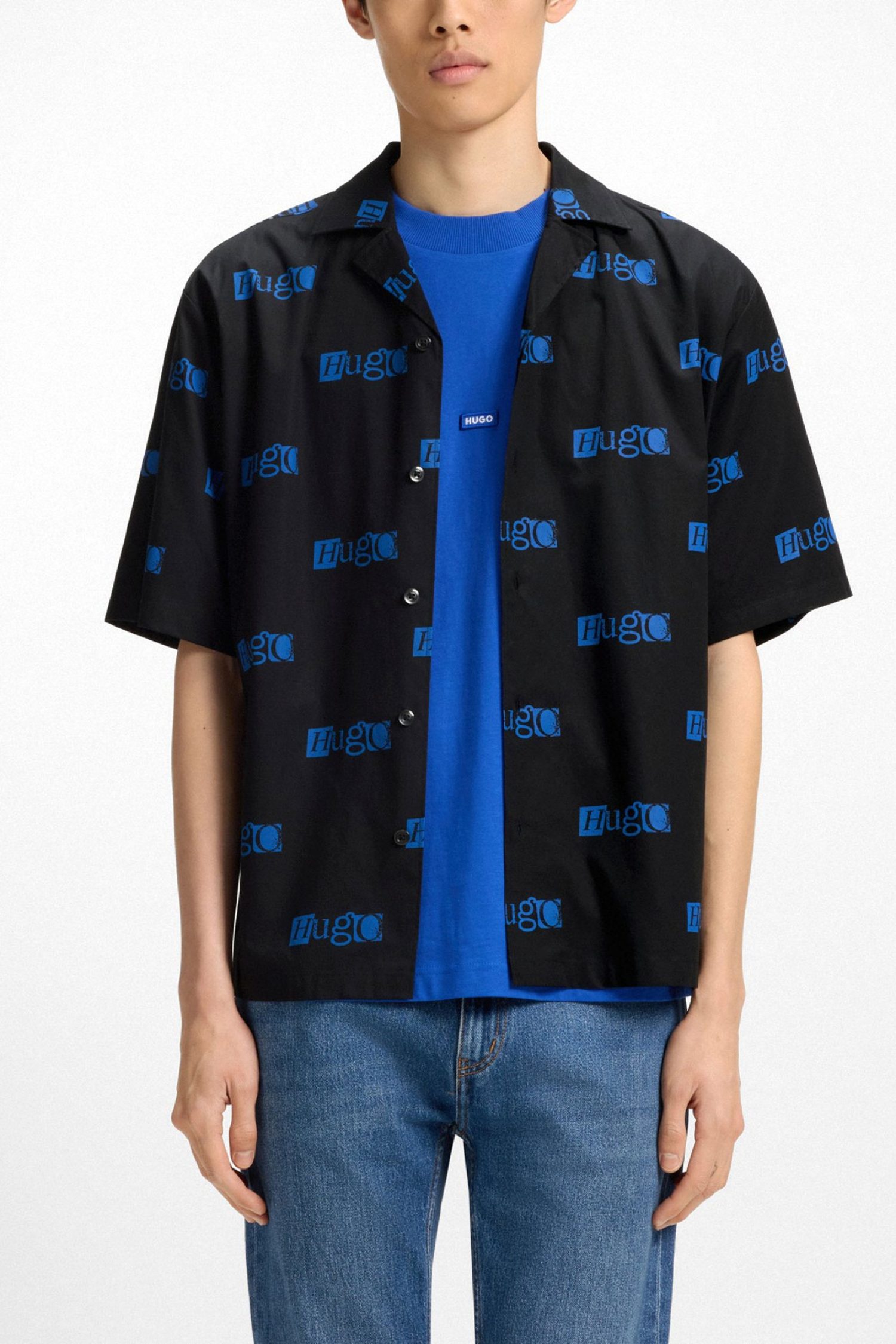 HUGO BLUE ΠΟΥΚΑΜΙΣO ELIGINO ΜΑΥΡΟ