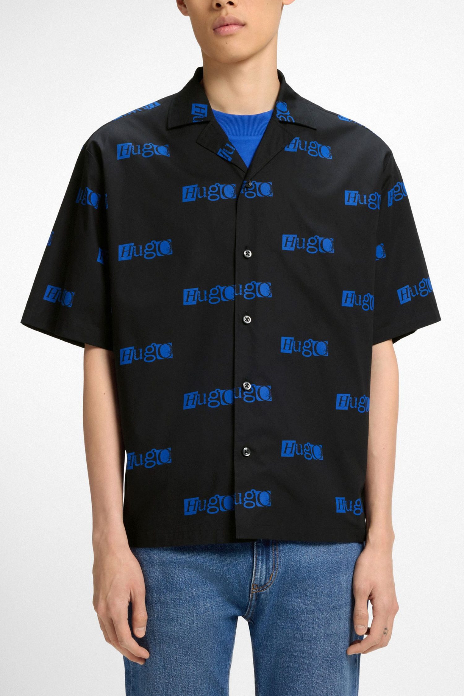 HUGO BLUE ΠΟΥΚΑΜΙΣO ELIGINO ΜΑΥΡΟ