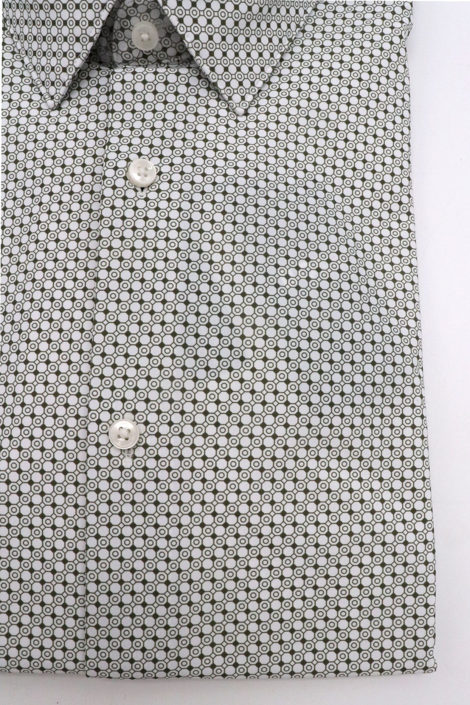 BOSS PERFORMANCE ΠΟΥΚΑΜΙΣΟ ΜΙΚΡΟΣΧΕΔΙΟ SLIM FIT P-HANK-S-KENT-C1-222 ΛΕΥΚΟ-ΧΑΚΙ