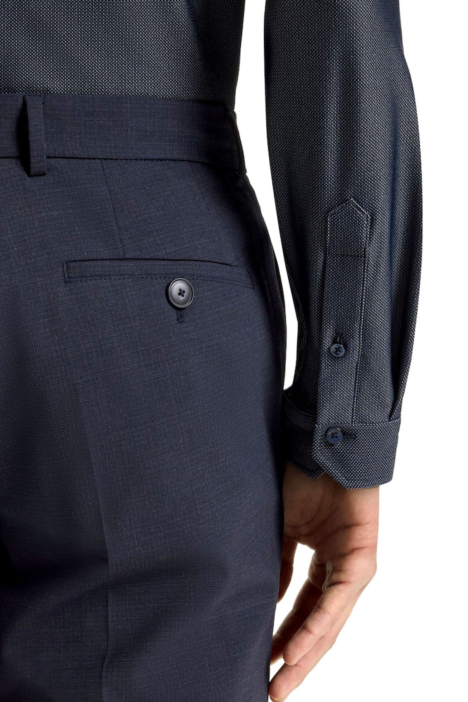 BOSS PERFORMANCE ΠΟΥΚΑΜΙΣΟ ΜΙΚΡΟΣΧΕΔΙΟ REGULAR FIT P-JOE-KENT-C1-222 ΜΠΛΕ