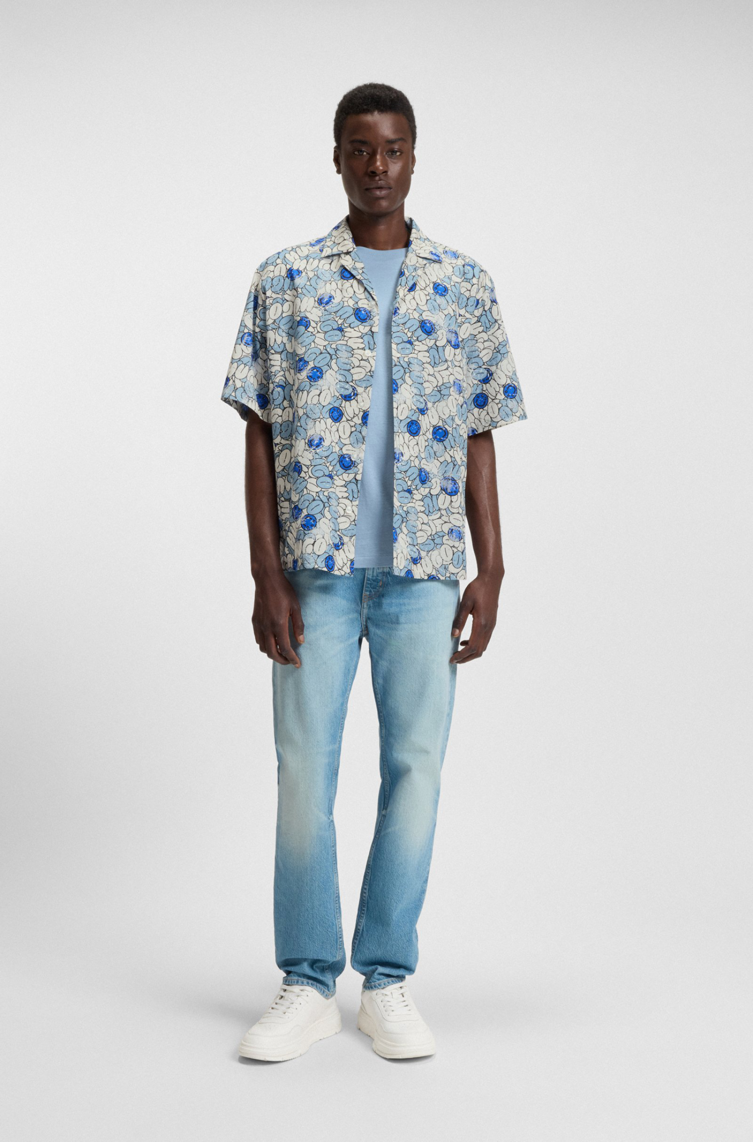 HUGO BLUE ΠΟΥΚΑΜΙΣO ELIGINO ΣΙΕΛ-ΜΠΛΕ