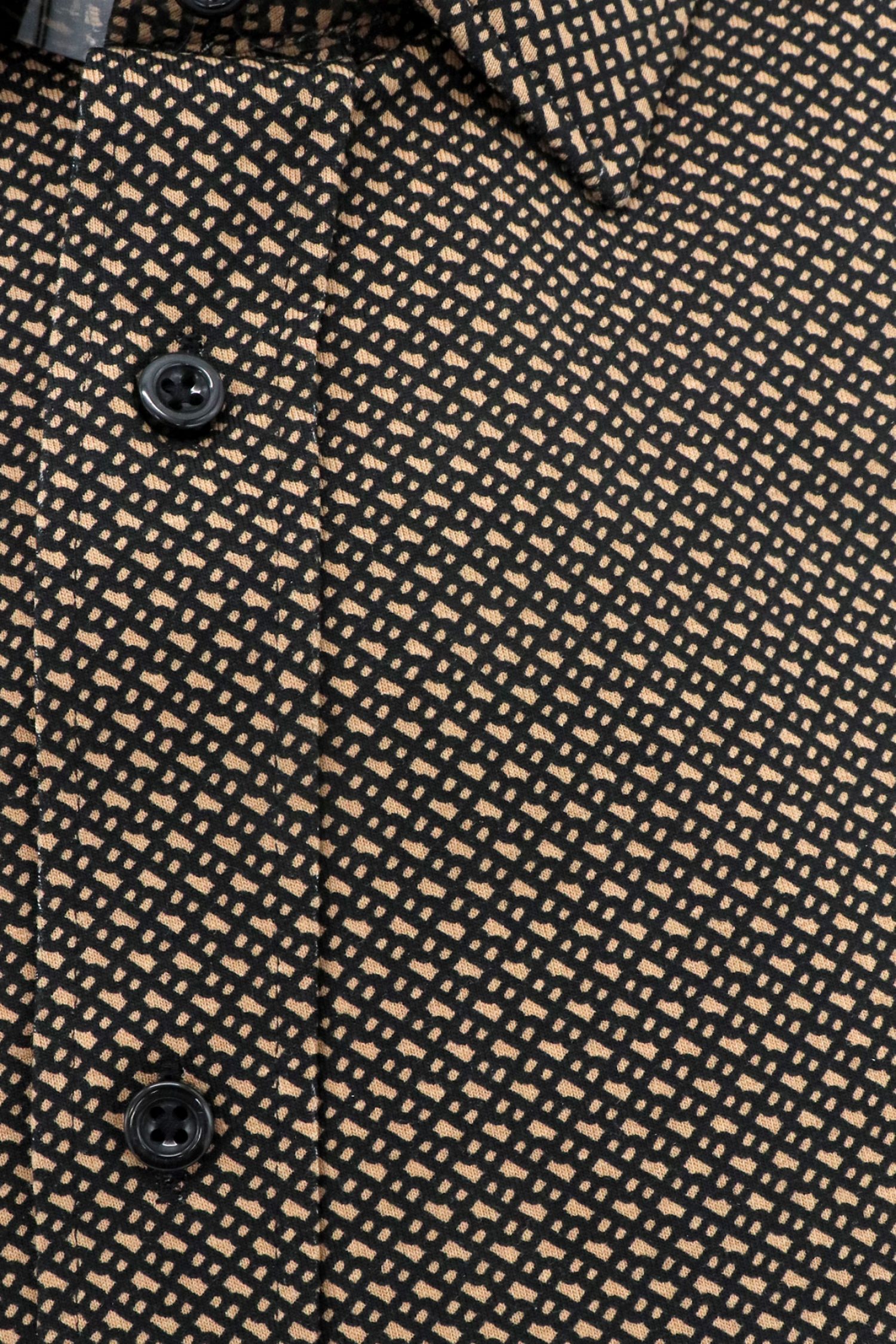 BOSS ΠΟΥΚΑΜΙΣΟ ALL OVER LOGO SLIM FIT JERSEY C-HANK-KENT-C1-253 ΜΠΕΖ-ΚΑΦΕ