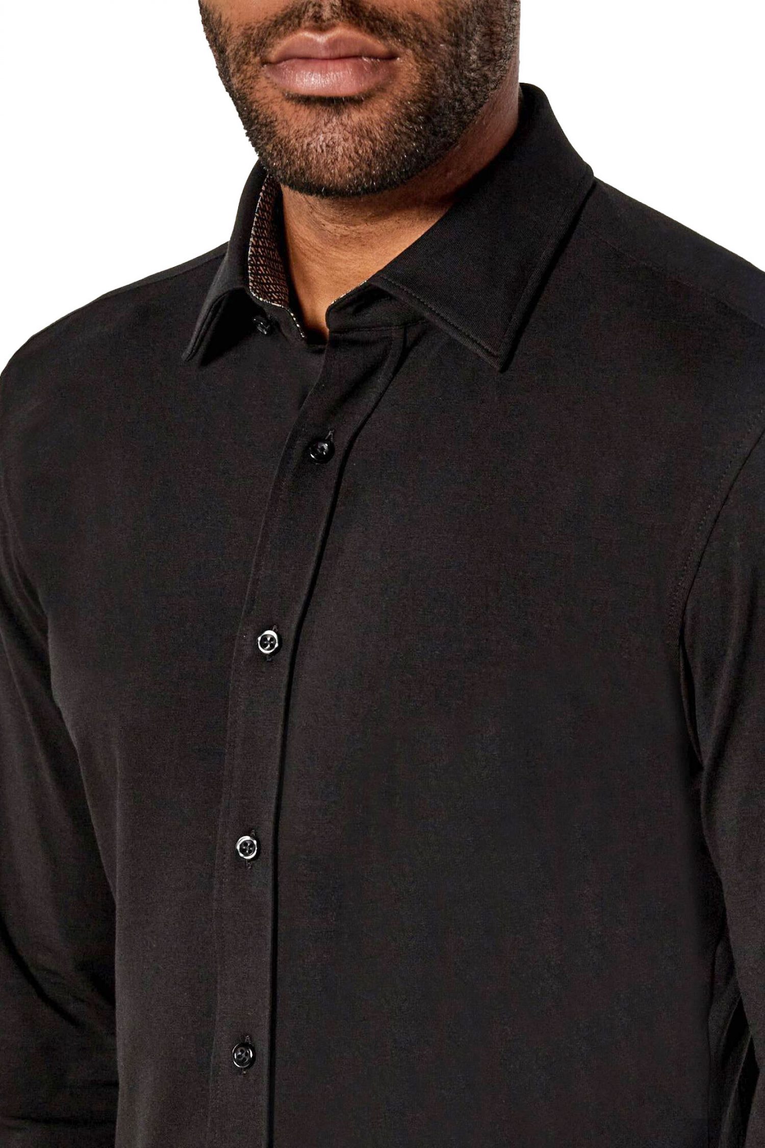 BOSS ΠΟΥΚΑΜΙΣΟ JERSEY SLIM FIT C-HANK-C3-253 ΜΑΥΡΟ