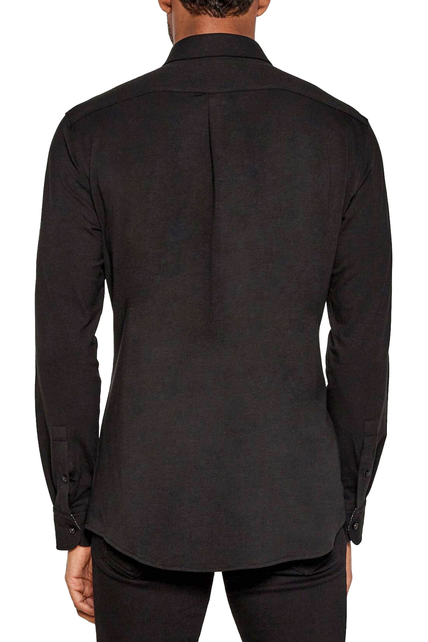 BOSS ΠΟΥΚΑΜΙΣΟ JERSEY SLIM FIT C-HANK-C3-253 ΜΑΥΡΟ