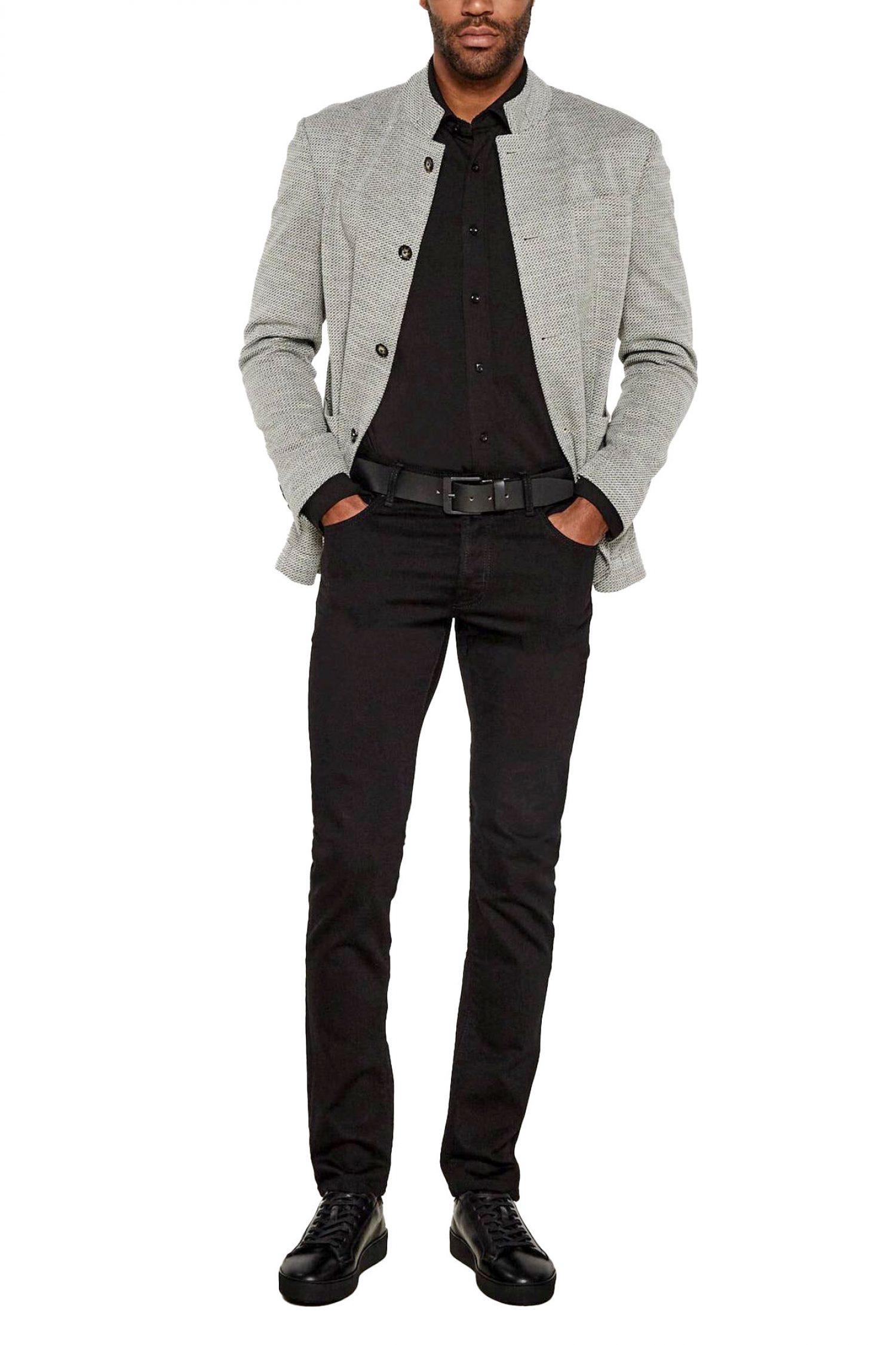 BOSS ΠΟΥΚΑΜΙΣΟ JERSEY SLIM FIT C-HANK-C3-253 ΜΑΥΡΟ