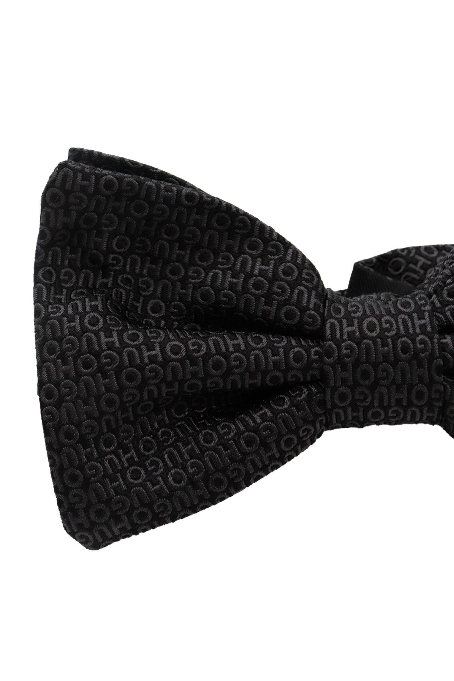 HUGO ΠΑΠΙΓΙΟΝ BOW TIE ALL OVER LOGO TIE ΜΑΥΡΟ