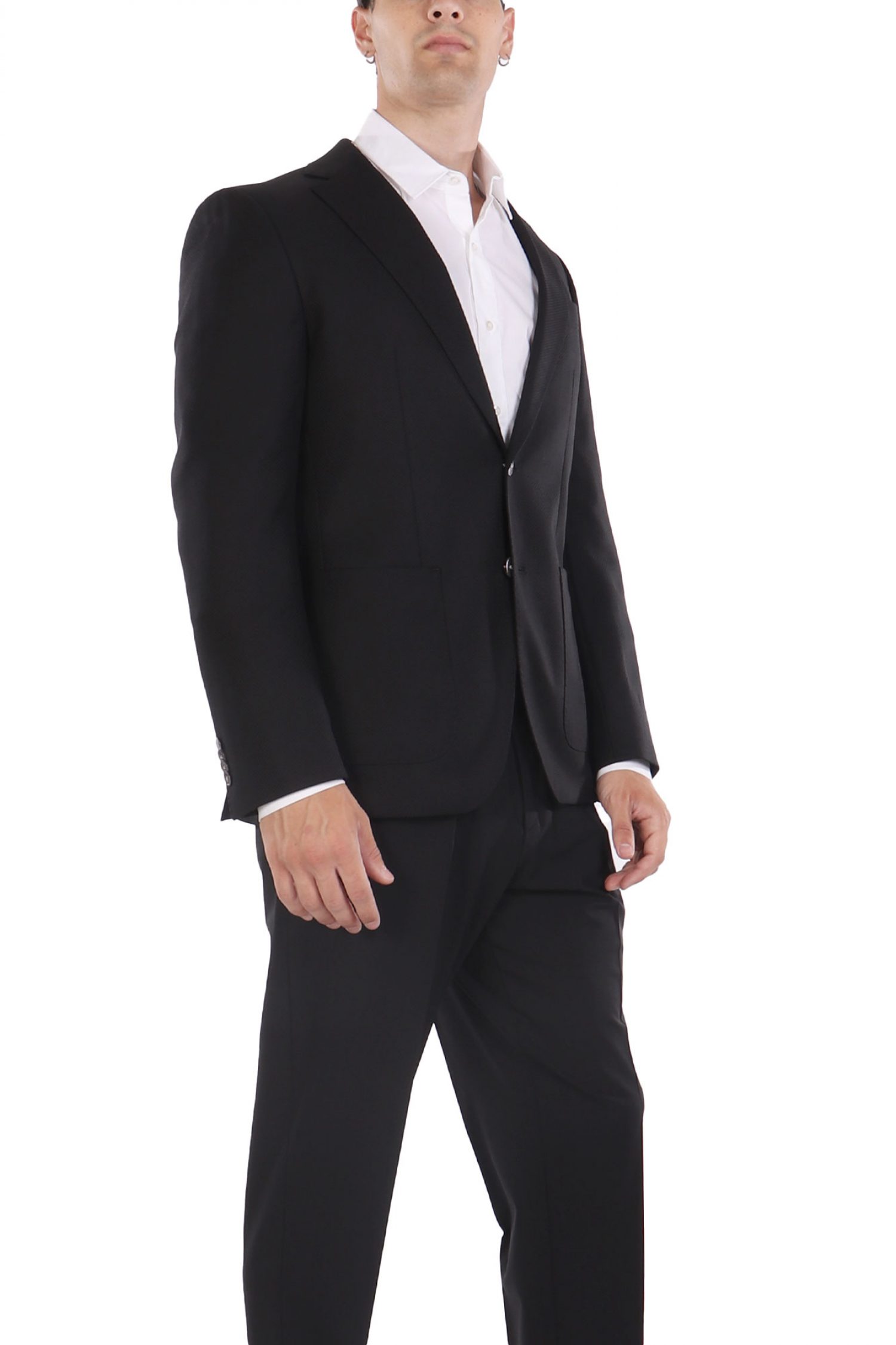 BOSS ΣΑΚΑΚΙ BLAZER ΜΙΚΡΟΣΧΕΔΙΟ SLIM FIT H-HUTSON-2PP-253 ΜΑΥΡΟ