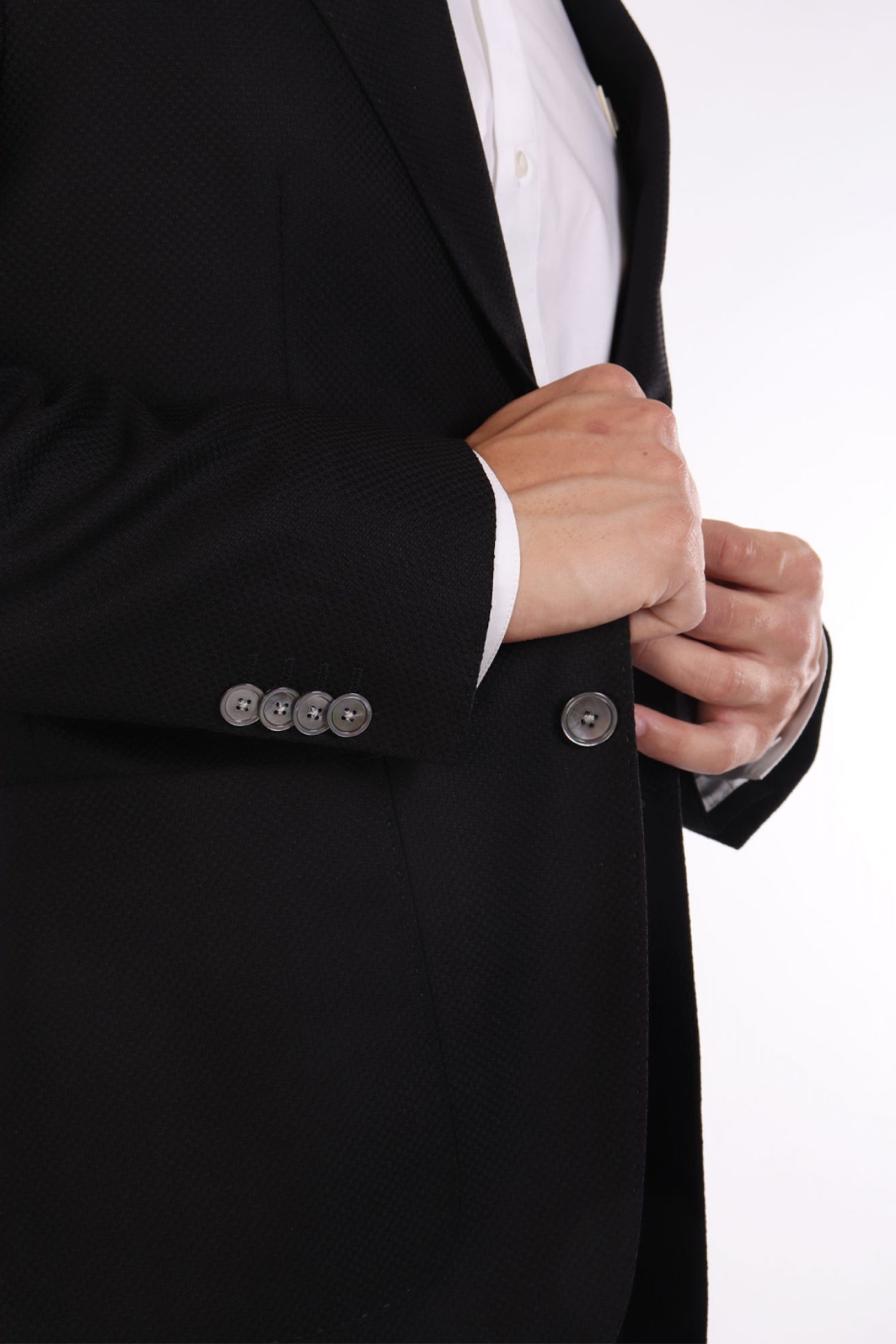 BOSS ΣΑΚΑΚΙ BLAZER ΜΙΚΡΟΣΧΕΔΙΟ SLIM FIT H-HUTSON-2PP-253 ΜΑΥΡΟ