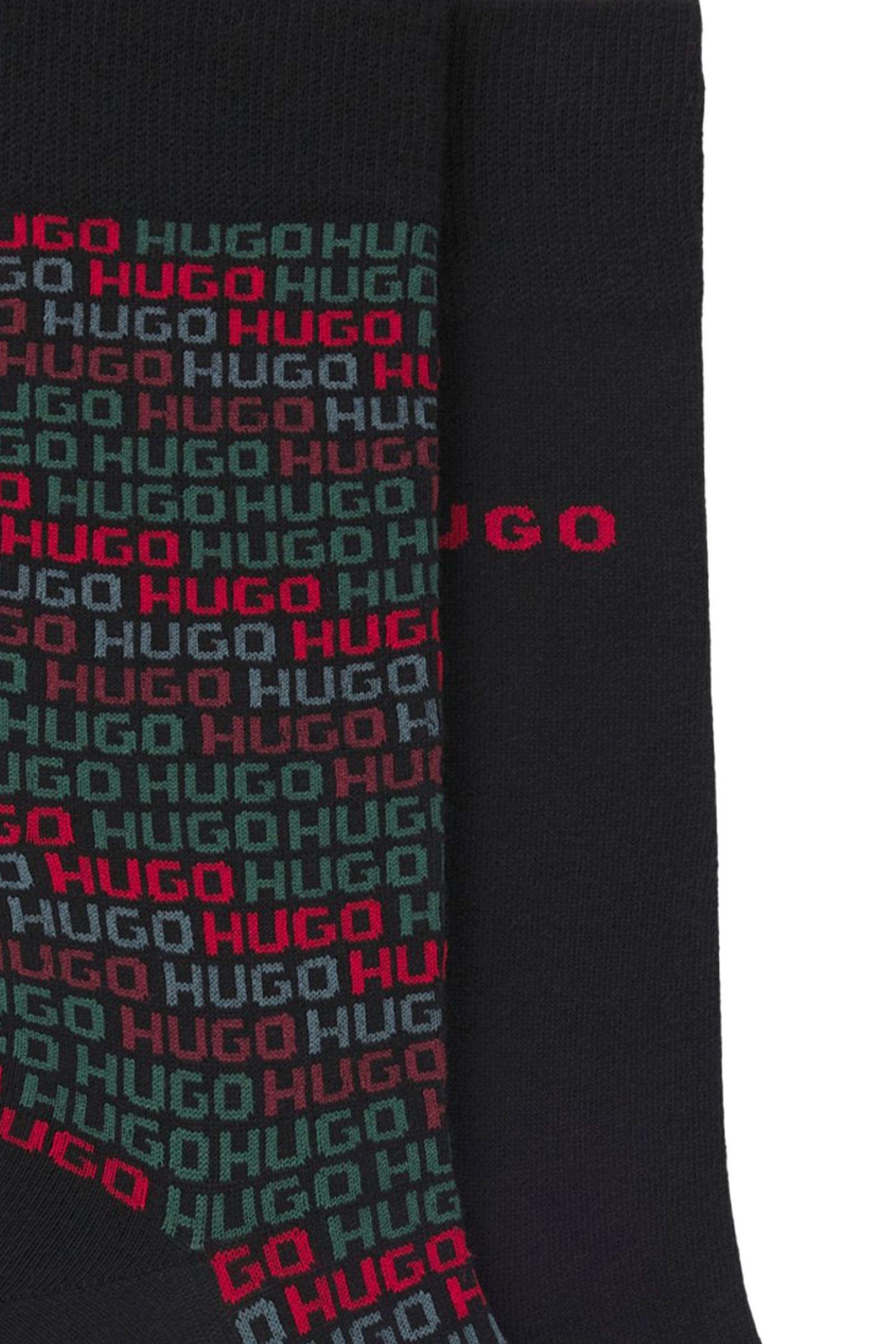 HUGO ΚΑΛΤΣΕΣ 2P RS ALL OVER CC LOGO ΜΑΥΡΟ