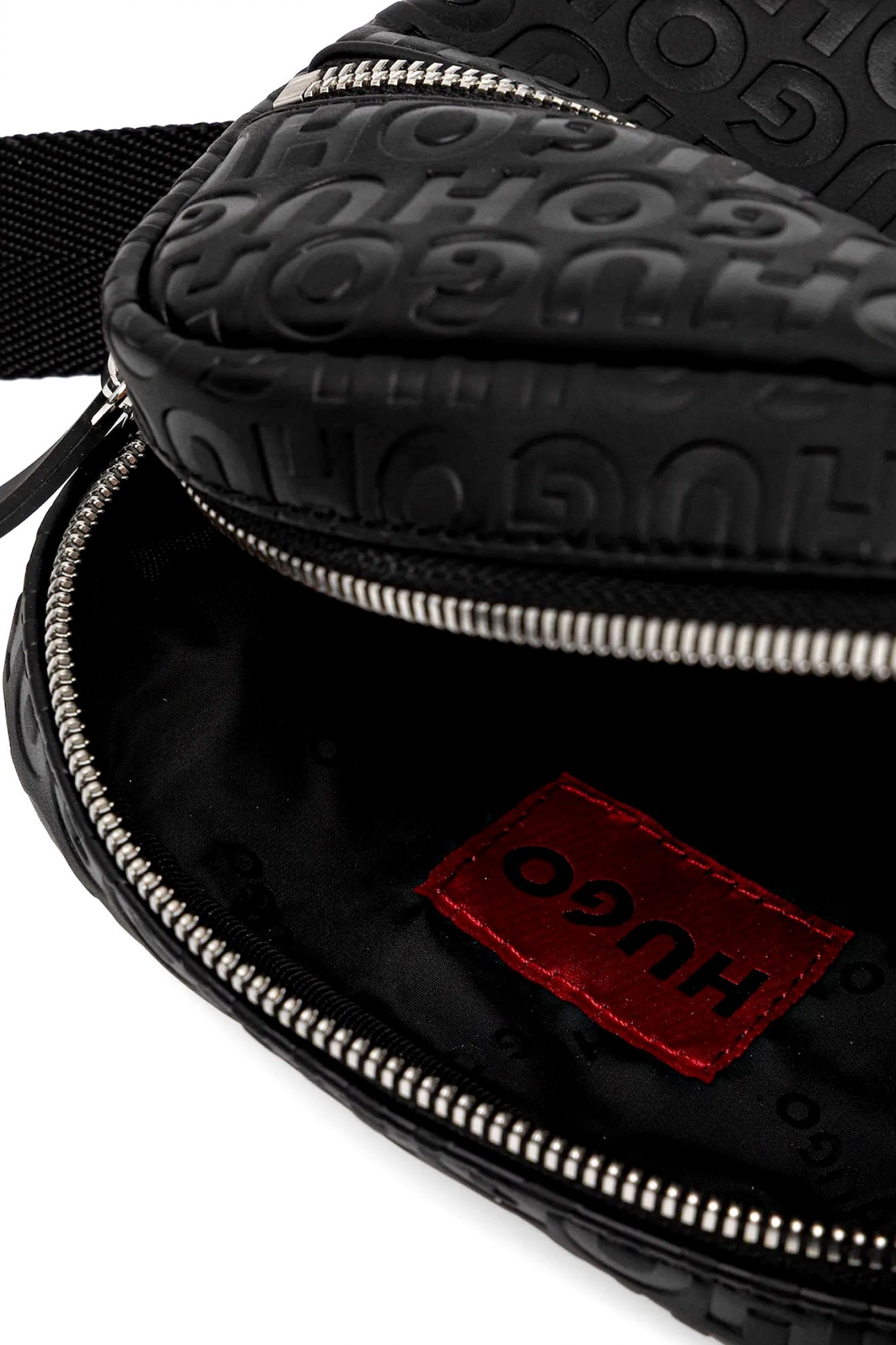 HUGO ΤΣΑΝΤΑΚΙ ETHON2.0HI_M_NS ZIP CROSS BODY ALL OVER LOGO ΜΑΥΡΟ φωτογραφία