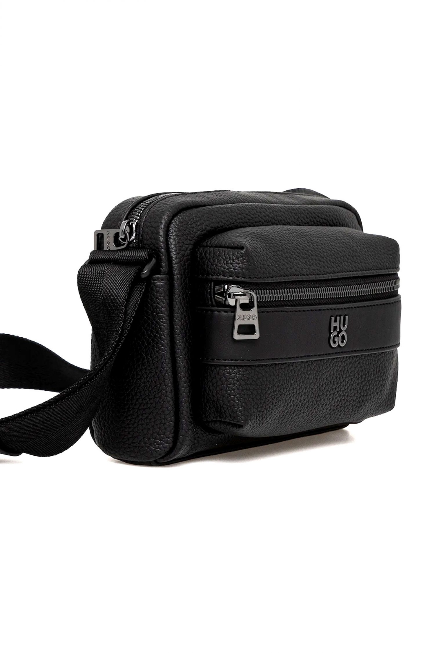 HUGO ΤΣΑΝΤΑΚΙ CROSSBODY QUANTIC_EW CROSSB LOGO ΜΕΤΑΛΛΙΚΟ ΜΑΥΡΟ φωτογραφία