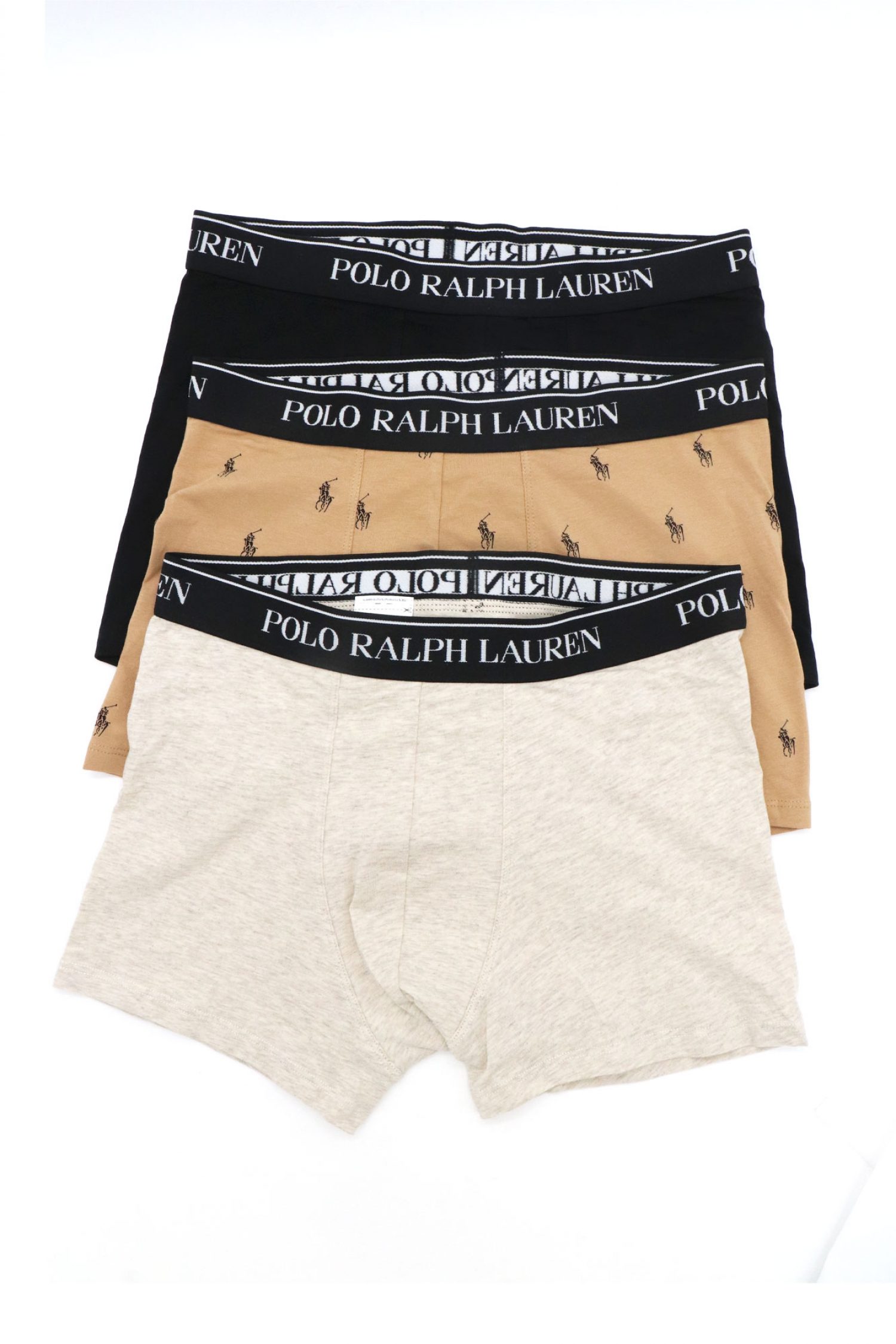 RALPH LAUREN UNDERWEAR ΕΣΩΡΟΥΧΟ ΣΕΤ 3PACK STRETCH COTTON TRUNK ΓΚΡΙ-ΜΠΕΖ-ΜΑΥΡΟ