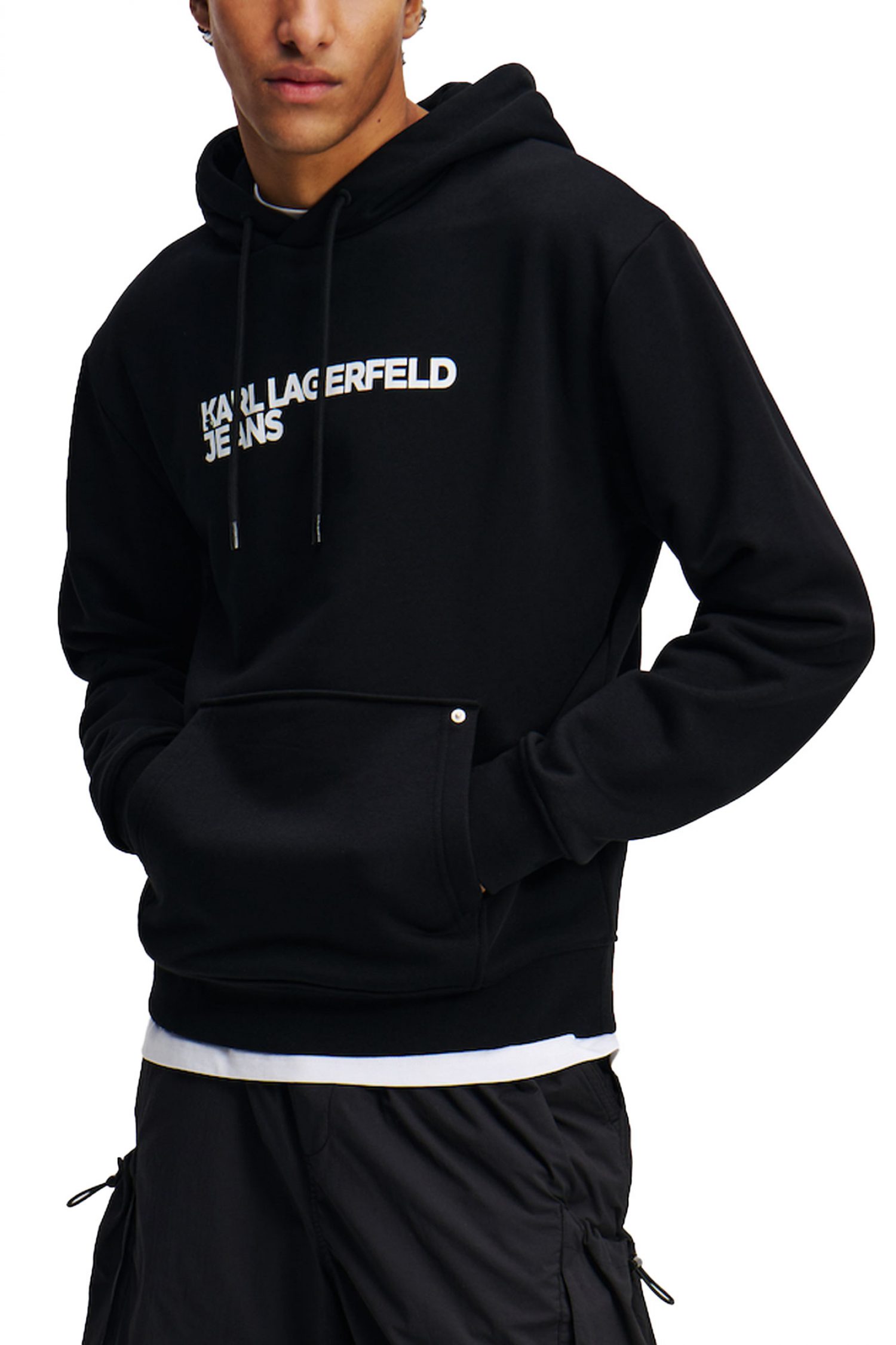 KARL LAGERFELD JEANS ΦΟΥΤΕΡ ΚΟΥΚΟΥΛΑ ΜΑΥΡΟ REG LOGO HOODIE