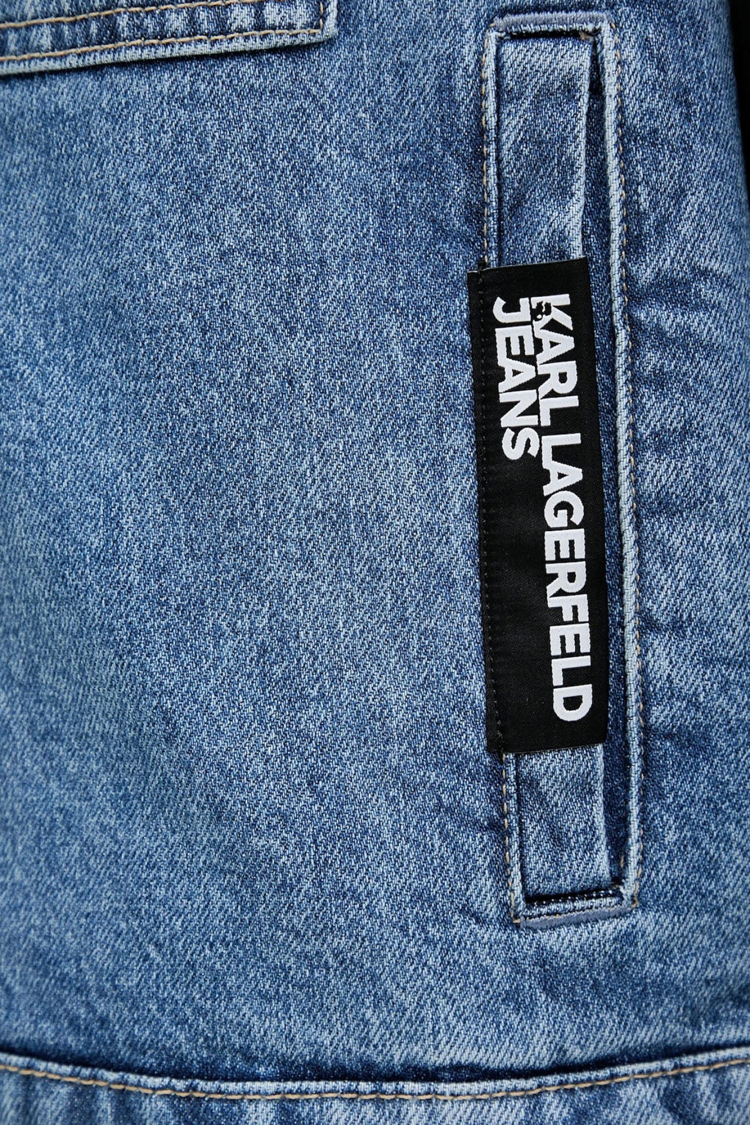 KARL LAGERFELD JEANS JACKET KLJ MIX MATERIAL ΜΠΟΥΦΑΝ ΚΟΥΚΟΥΛΑ ΜΠΛΕ JEANS φωτογραφία