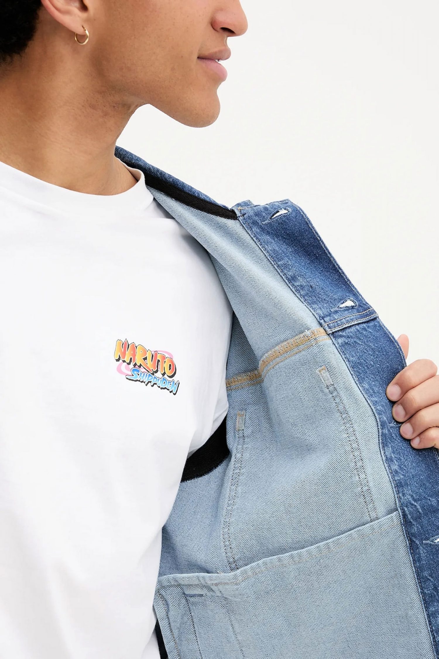 KARL LAGERFELD JEANS JACKET KLJ MIX MATERIAL ΜΠΟΥΦΑΝ ΚΟΥΚΟΥΛΑ ΜΠΛΕ JEANS φωτογραφία