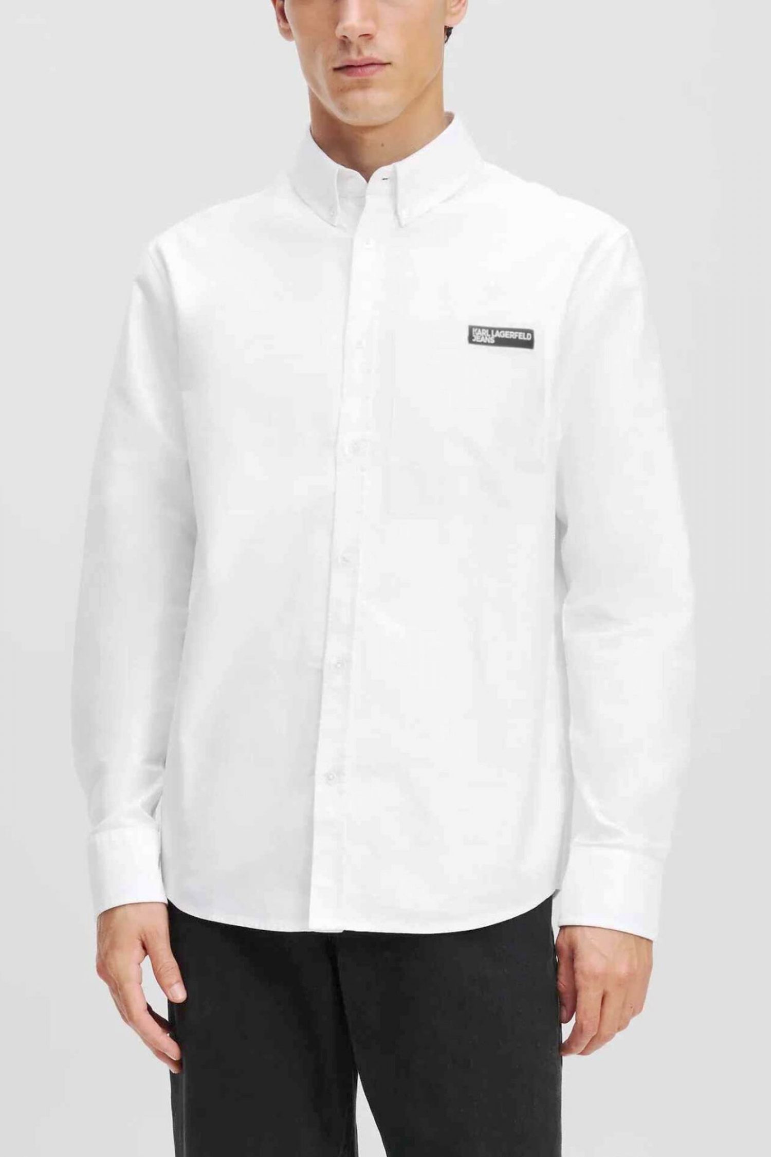 KARL LAGERFELD JEANS ΠΟΥΚΑΜΙΣΟ POPLIN SHIRT ΛΕΥΚΟ φωτογραφία