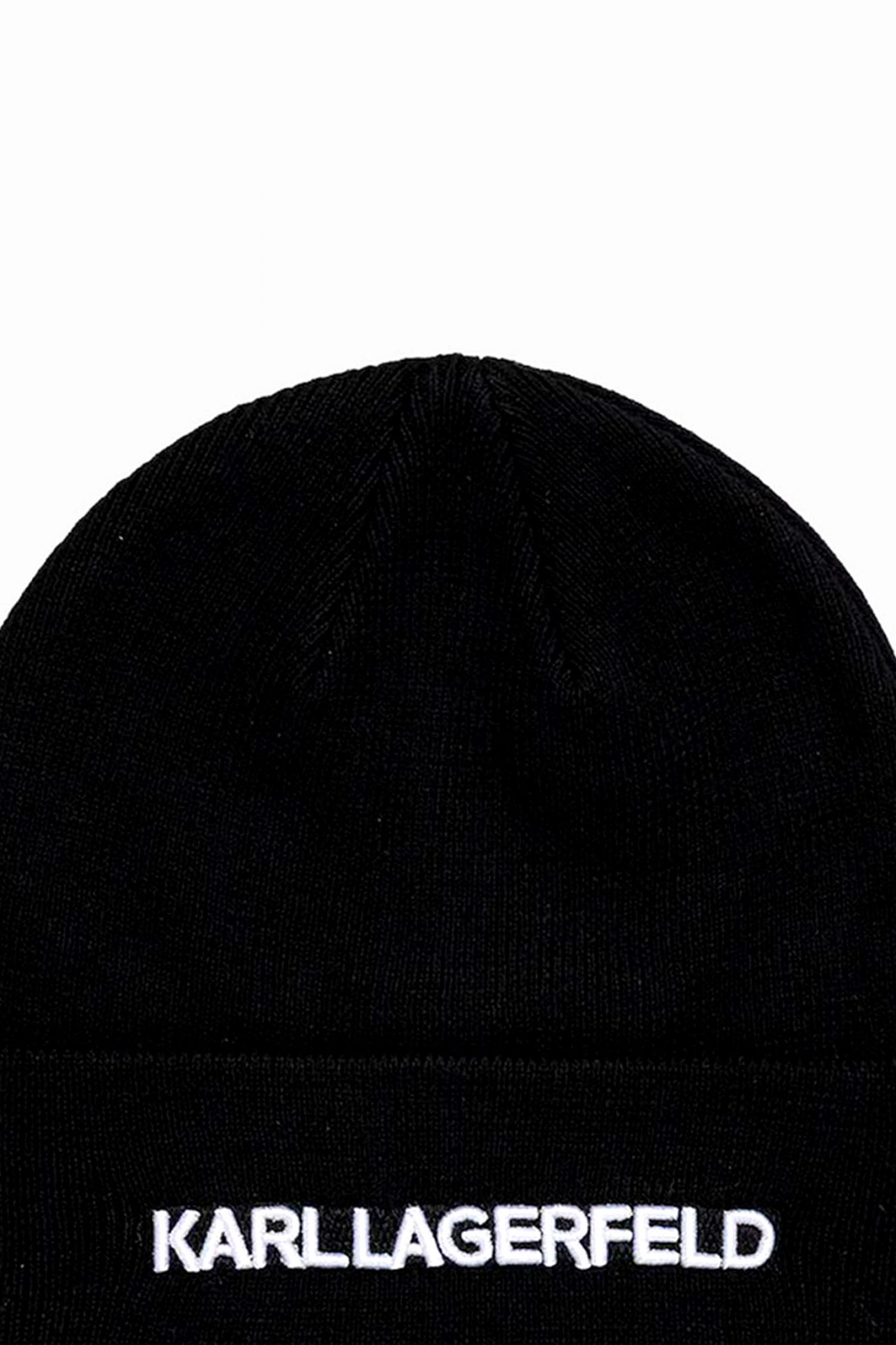 KARL LAGERFELD ΣΚΟΥΦΟΣ ΠΛΕΚΤΟ LOGO ΜΑΥΡΟ