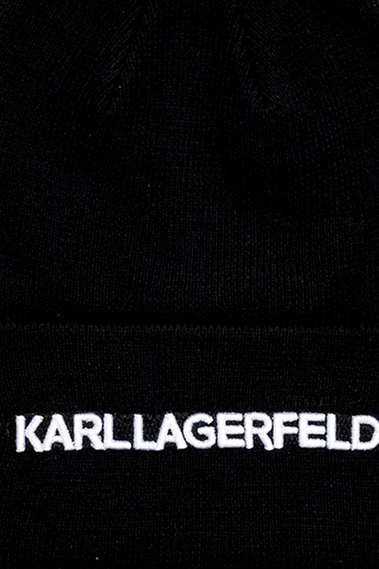 KARL LAGERFELD ΣΚΟΥΦΟΣ ΠΛΕΚΤΟ LOGO ΜΑΥΡΟ