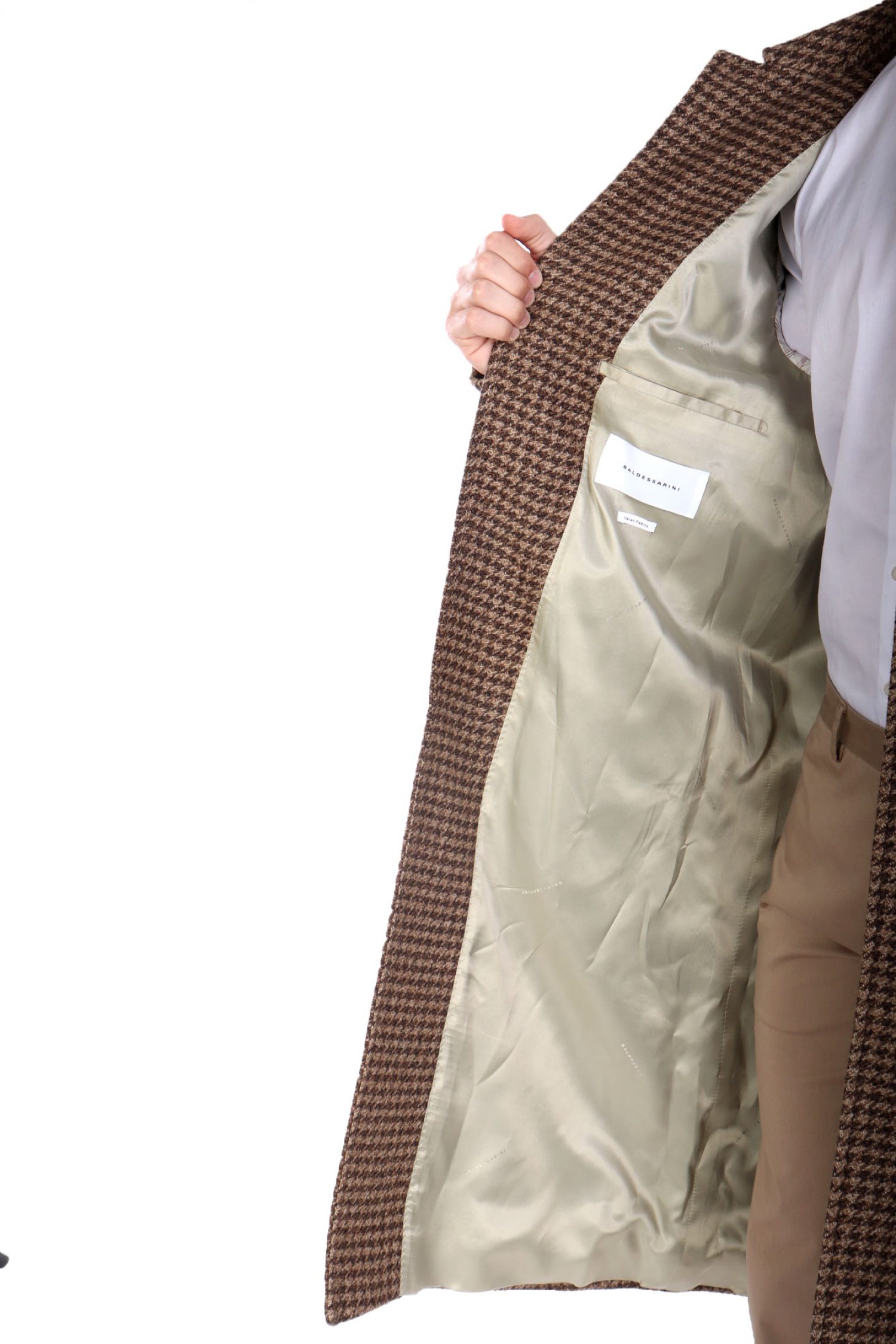 BALDESSARINI ΠΑΛΤΟ ΜΙΚΡΟΣΧΕΔΙΟ CONTEMPORARY FIT CONNER-L ΜΠΕΖ-ΚΑΦΕ φωτογραφία