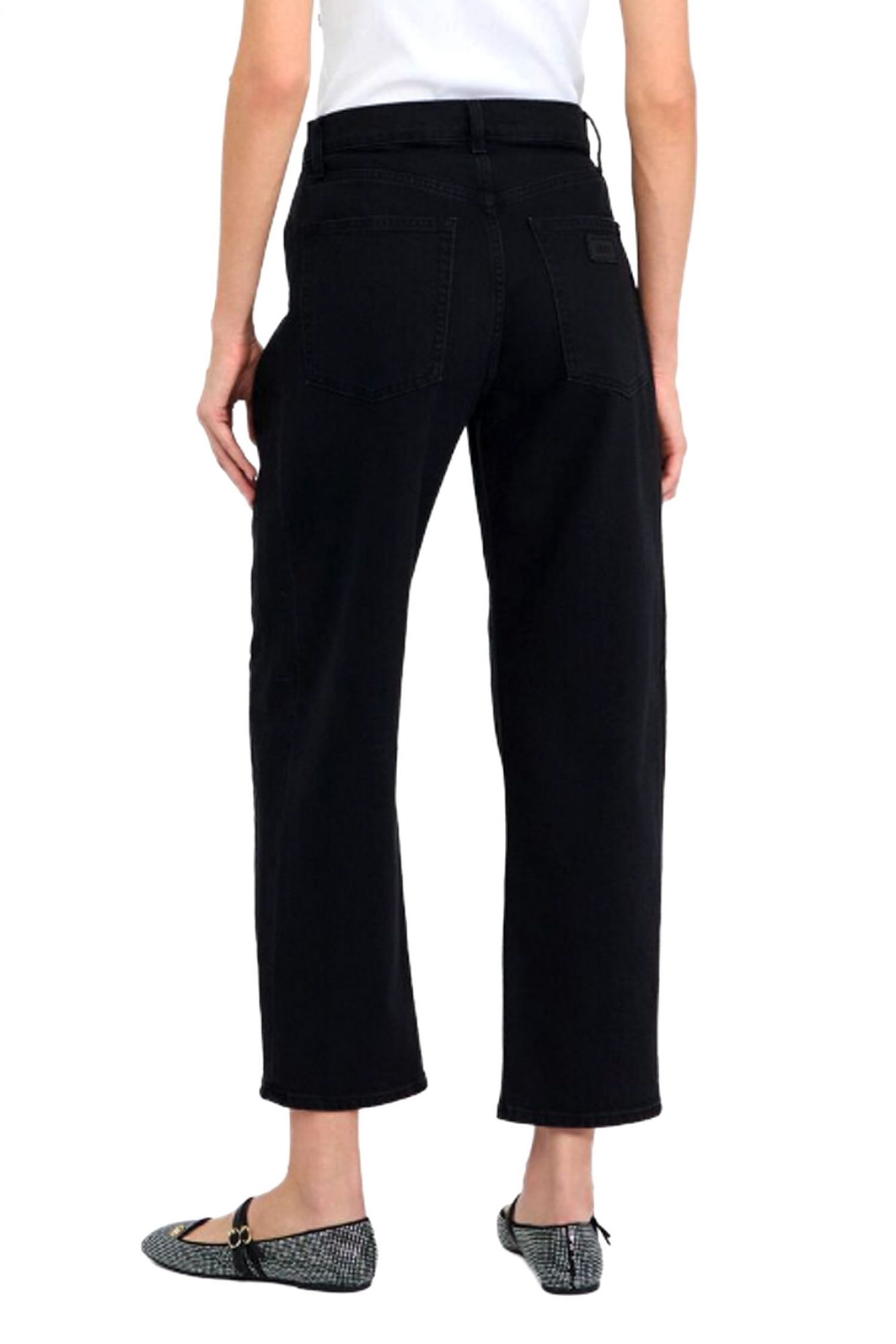 LIU-JO BETTER DENIM ΠΑΝΤΕΛΟΝΙ JEANS BOY CULT STRASS ΜΑΥΡΟ