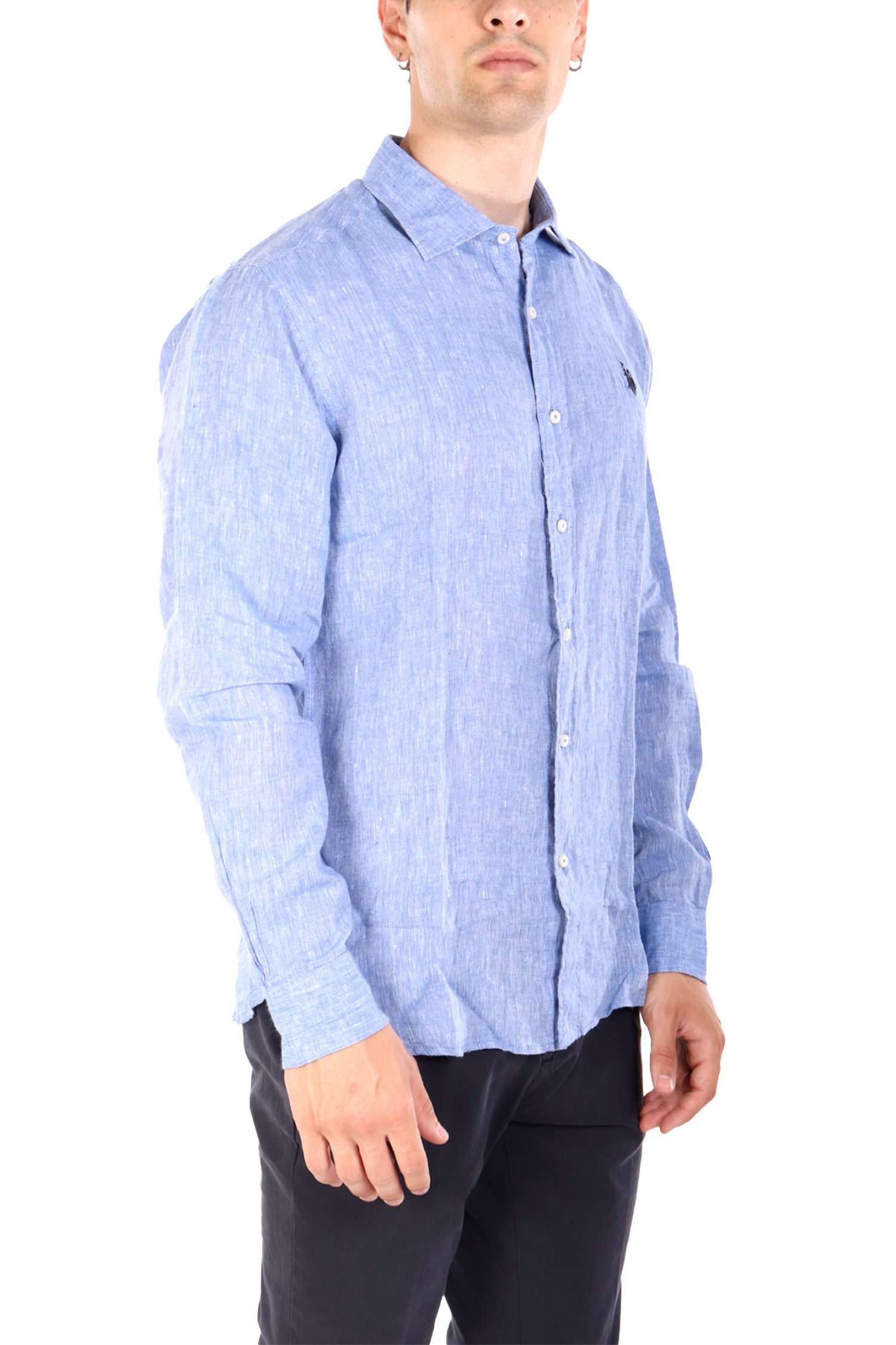 U.S.POLO ASSN ΠΟΥΚΑΜΙΣΟ SLIM FIT ΓΑΛΑΖΙΟ