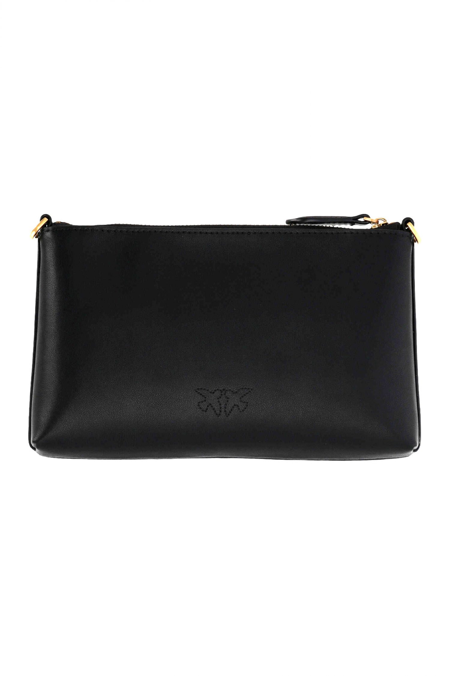 PINKO ΤΣΑΝΤΑΚΙ FLAT HORIZONTAL MINI VITELLO SETA ΜΑΥΡΟ