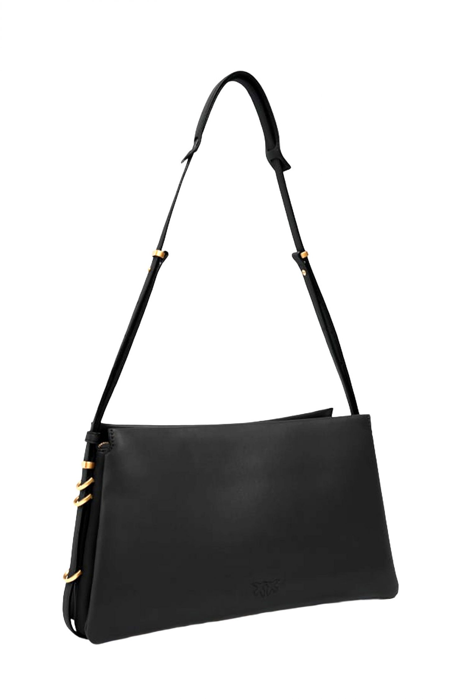 PINKO ΤΣΑΝΤΑ ΩΜΟΥ TRIPLET VITELLO MORBIDO ΜΑΥΡΟ