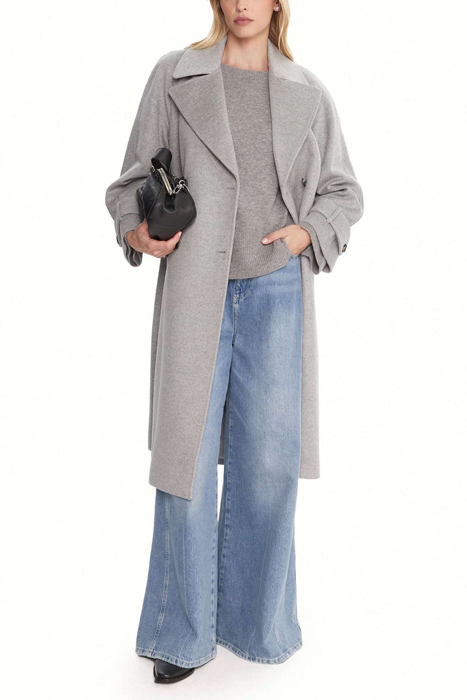 MARELLA ΠΑΛΤΟ TENNA ΣΤΑΥΡΩΤΟ ΑΠΟΣΠΩΜΕΝΗ ΖΩΝΗ ΓΚΡΙ