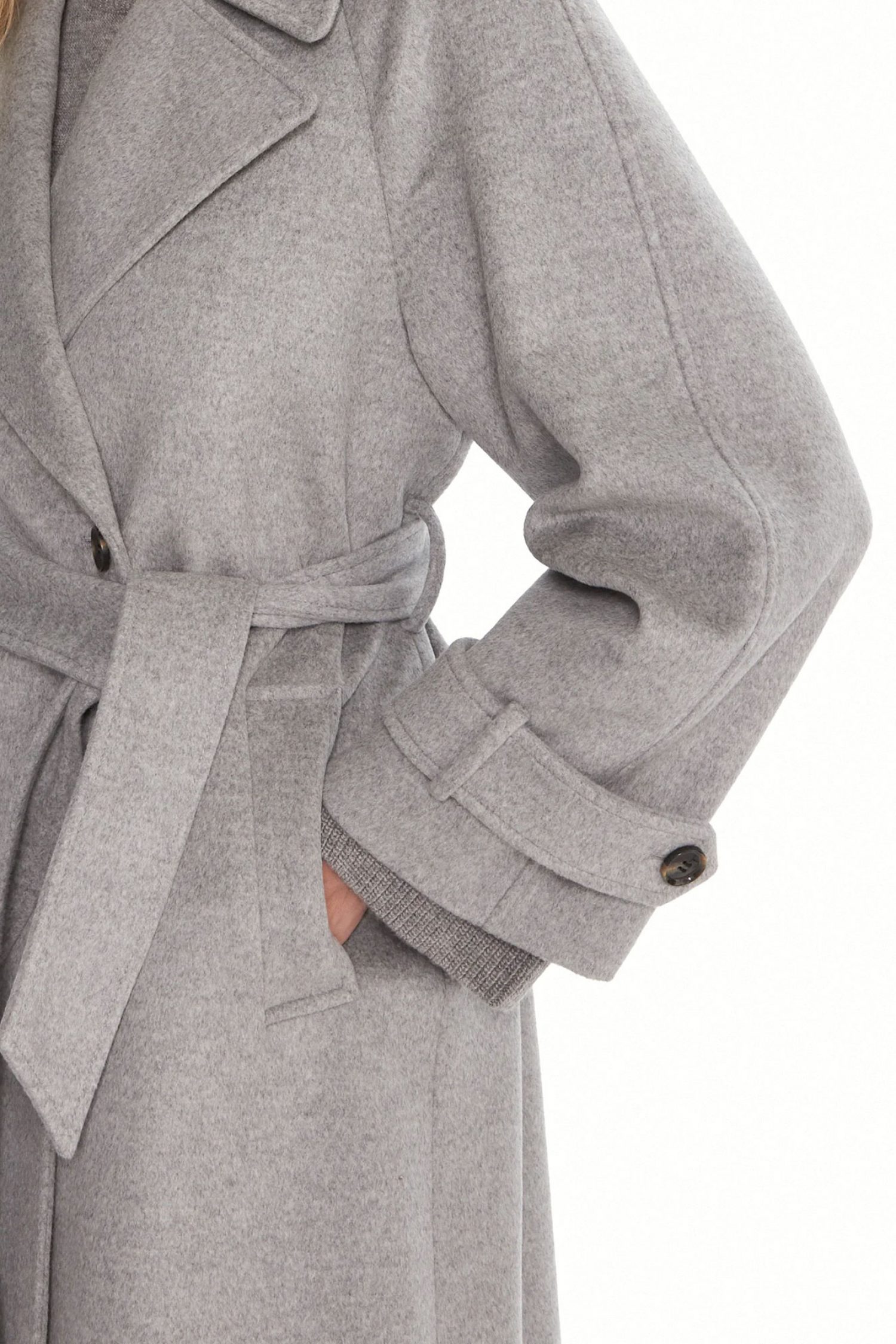 MARELLA ΠΑΛΤΟ TENNA ΣΤΑΥΡΩΤΟ ΑΠΟΣΠΩΜΕΝΗ ΖΩΝΗ ΓΚΡΙ