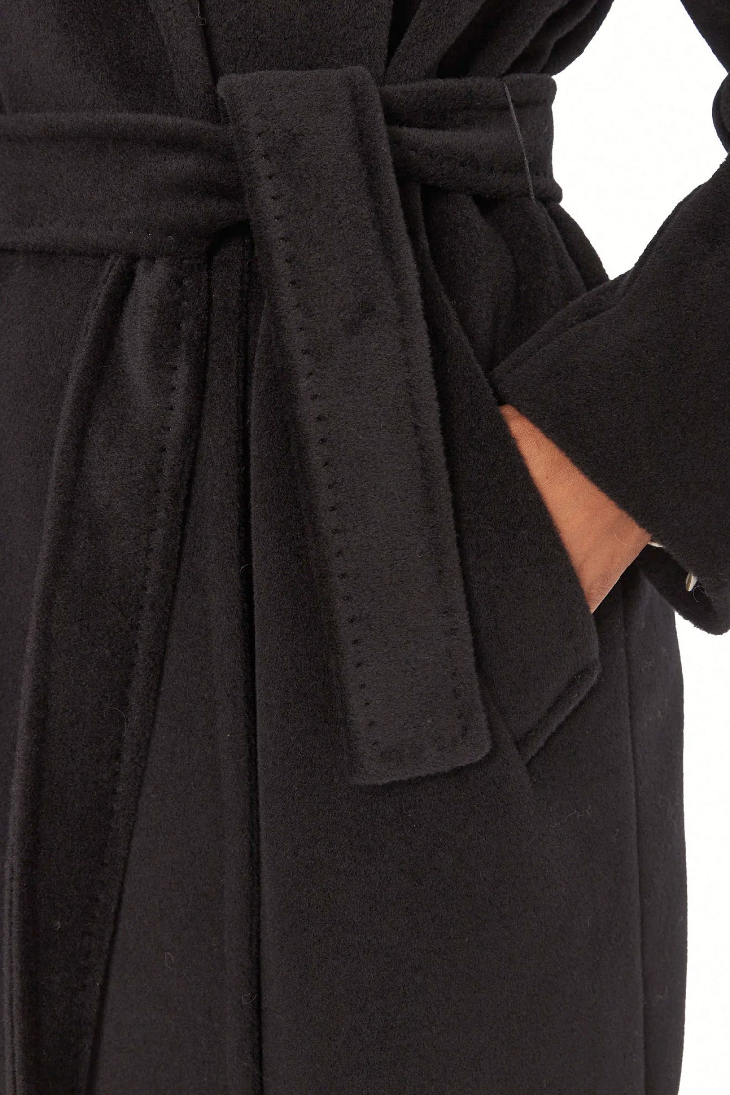 MARELLA ΠΑΛΤΟ ENGLISH ΣΤΑΥΡΩΤΟ ΑΠΟΣΠΩΜΕΝΗ ΖΩΝΗ ΜΑΥΡΟ