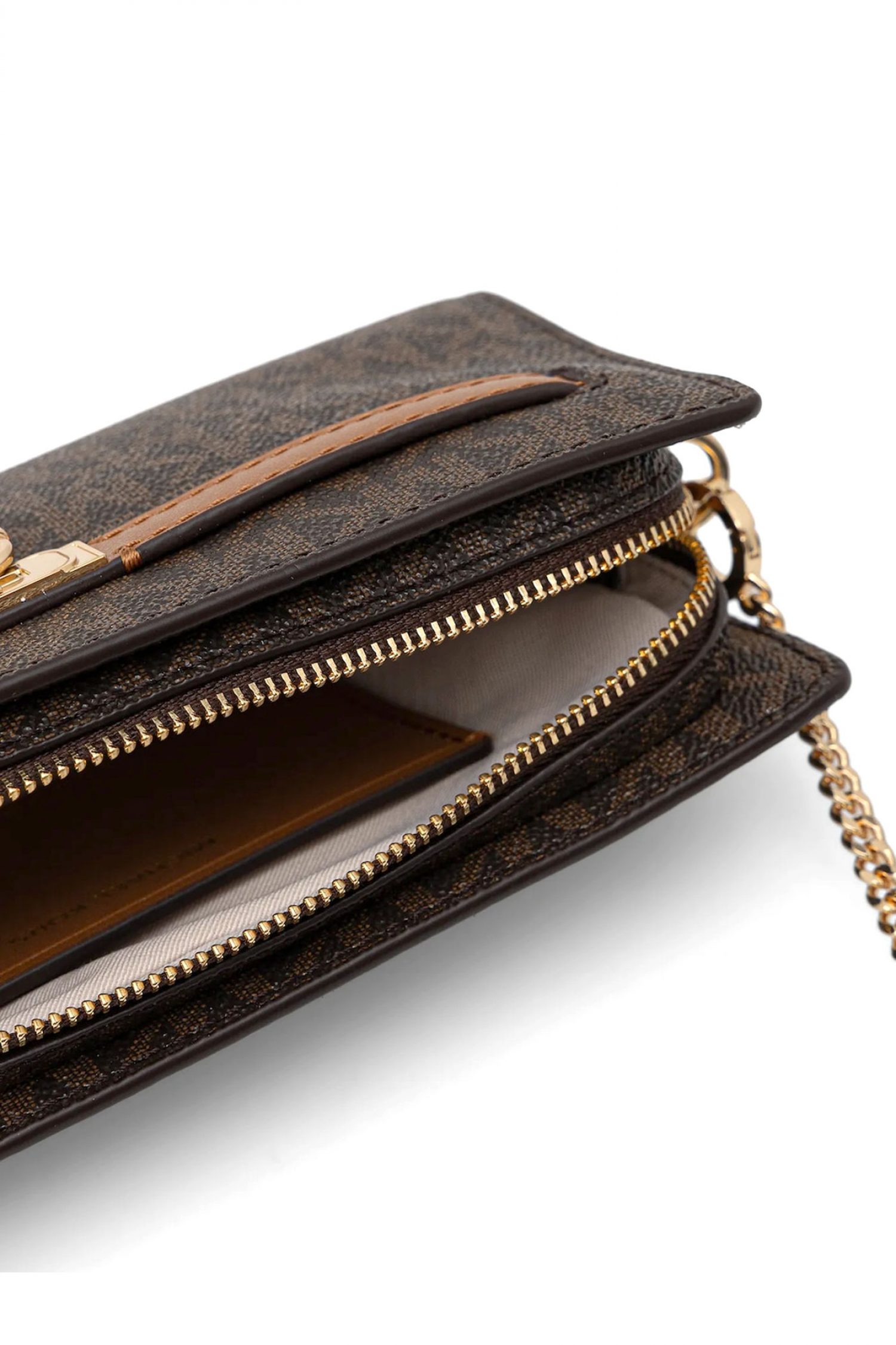 MICHAEL KORS ΤΣΑΝΤΑΚΙ CROSSBODY HΑΜΙLTON MODERNE ΑΛΥΣΙΔΑ ALL OVER LOGO KAΦΕ/ΤΑΜΠΑ