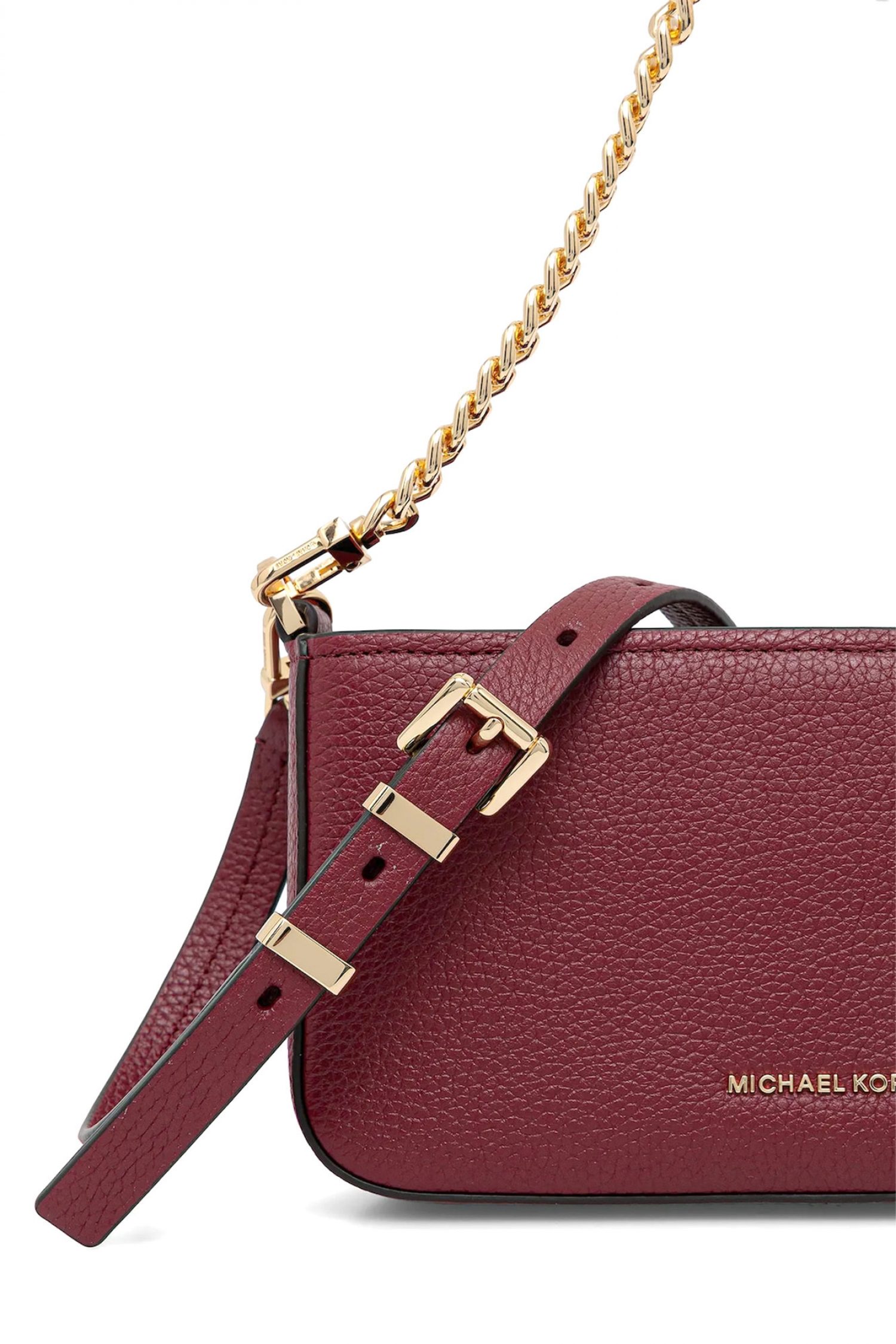 MICHAEL KORS ΤΣΑΝΤΑKI CROSSBODY BRYANT ΑΛΥΣΙΔΑ ΜΕΤΑΛΛΙΚΟ LOGO MΠΟΡΝΤΩ