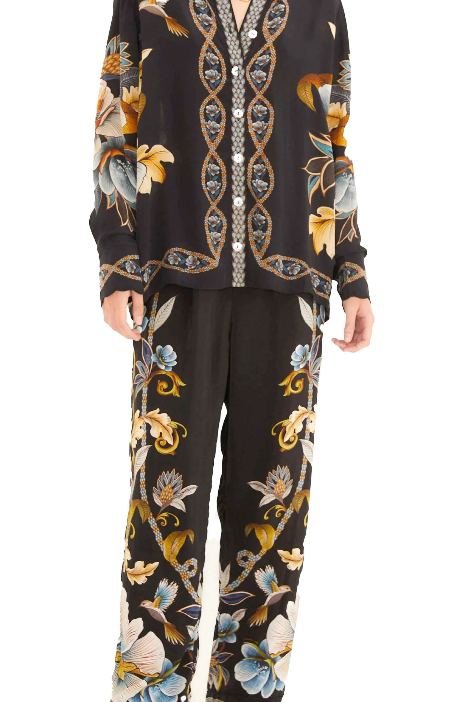 FARM RIO ΠΑΝΤΕΛΟΝΙ SNAKE GARDEN PAJAMA ΕΜΡΙΜΕ ΜΑΥΡΟ