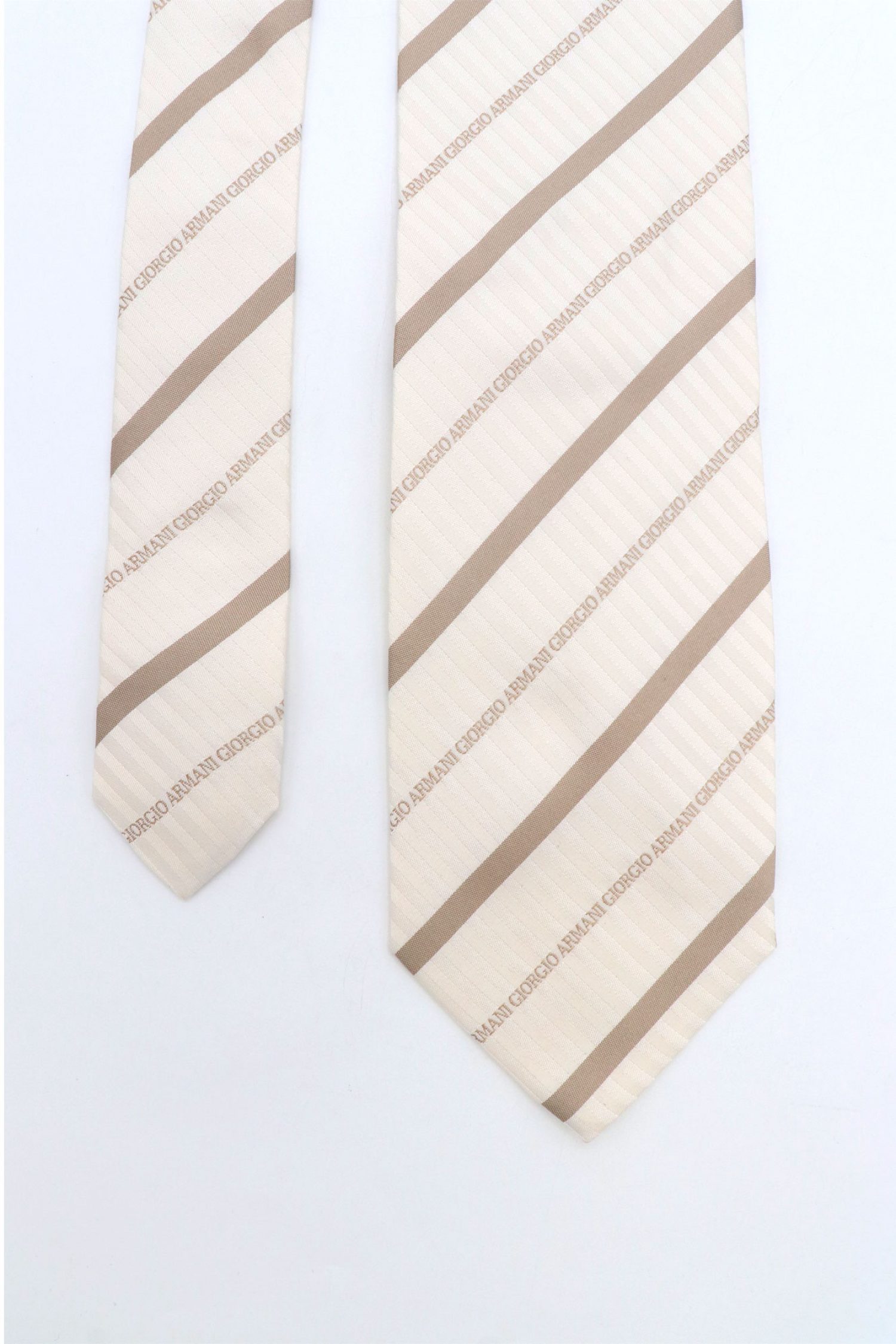 GIORGIO ARMANI ΓΡΑΒΑΤΑ JACQUARD ΜΠΕΖ-ΚΑΦΕ
