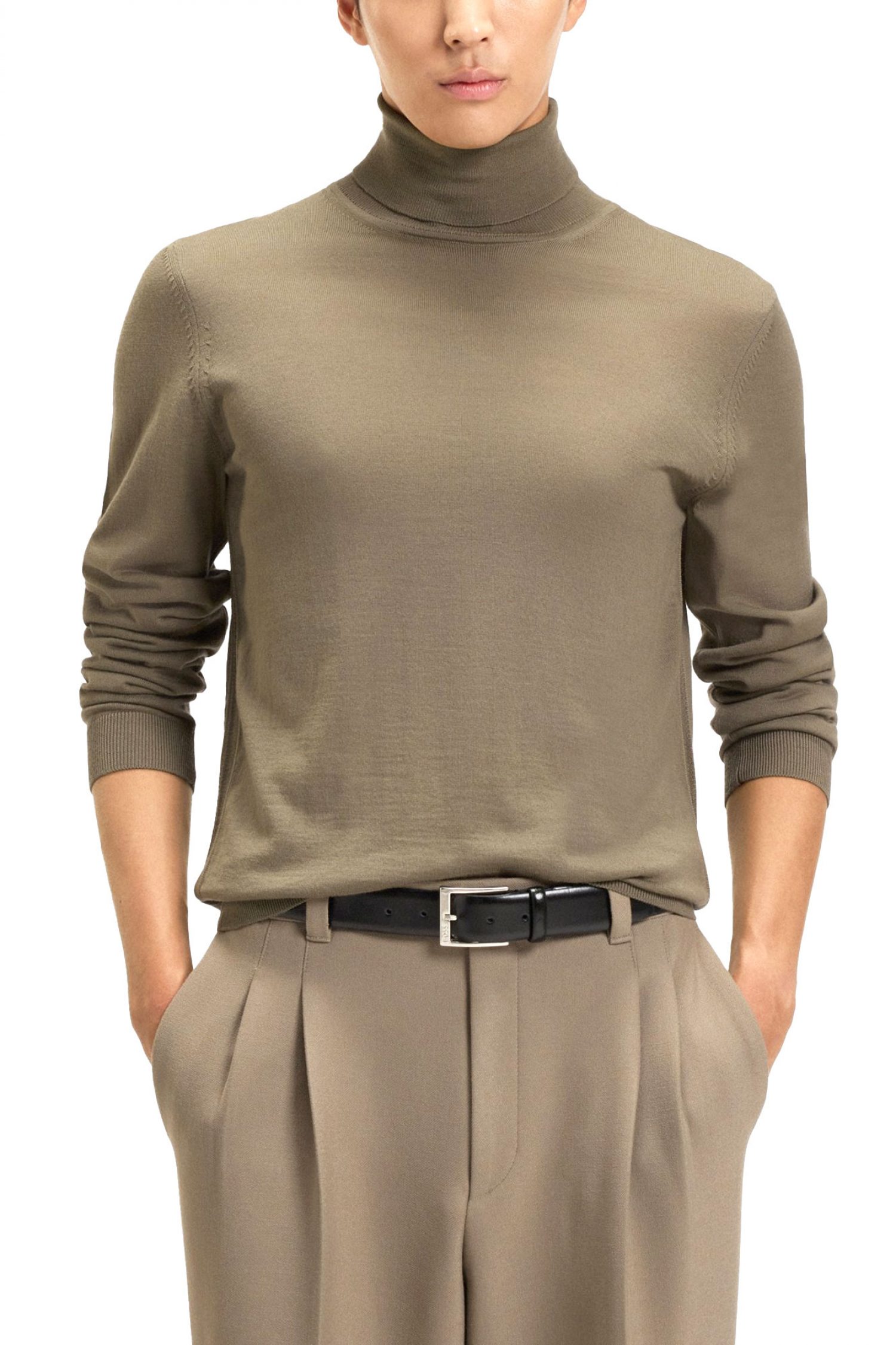 BOSS ΠΛΕΚΤΟ TURTLENECK MUSSO-P ΧΑΚΙ