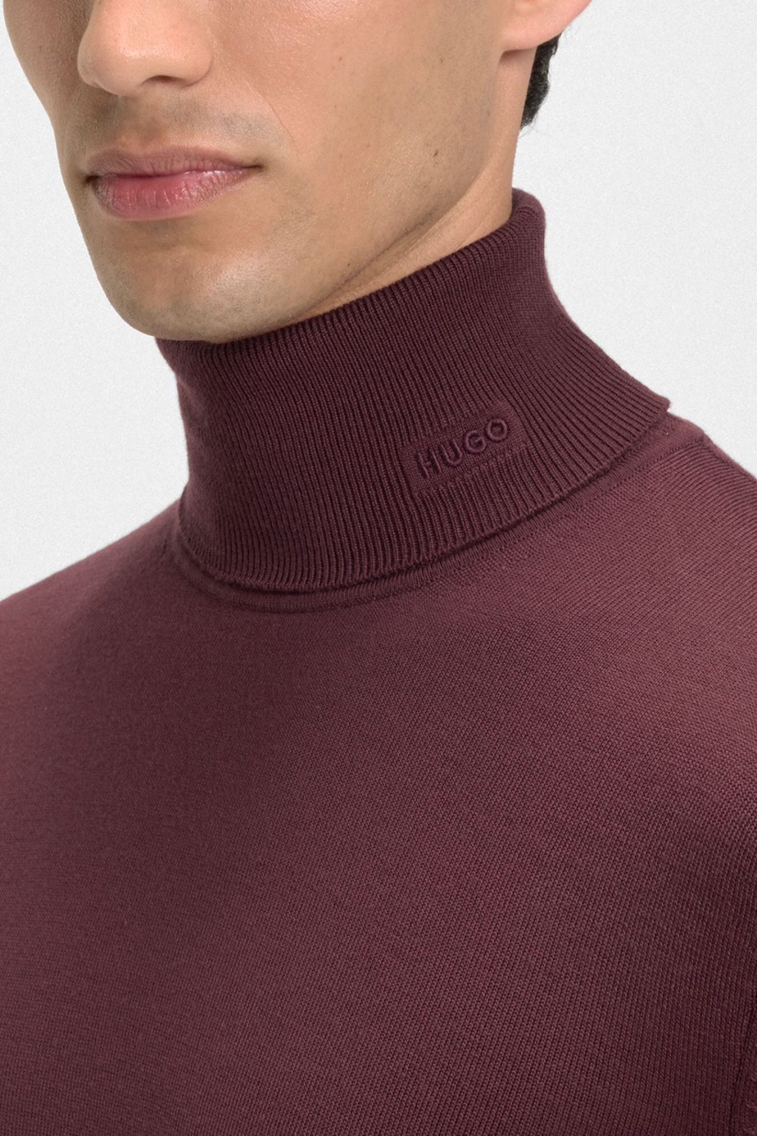 HUGO ΠΛΕΚΤΟ TURTLENECK SAN THOMAS-M ΜΠΟΡΤΝΩ