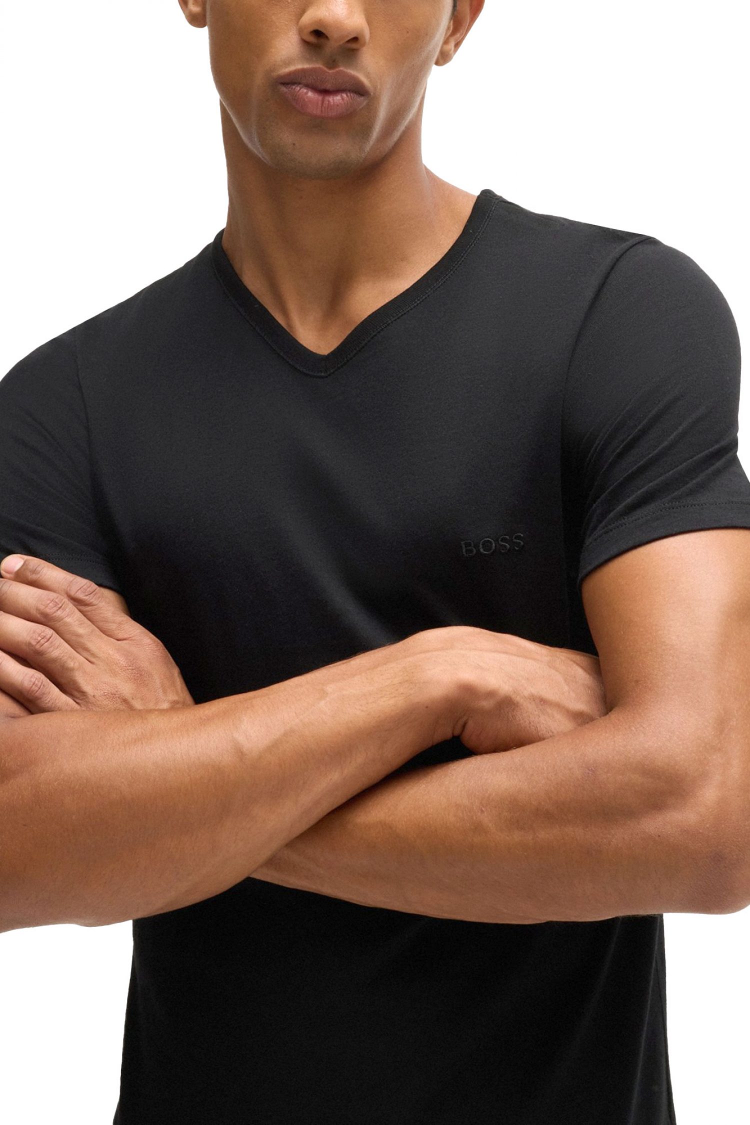 BOSS ΕΣΩΡΟΥΧΟ T-SHIRT 3P VNECK REGULAR FIT CLASSIC ΜΑΥΡΟ